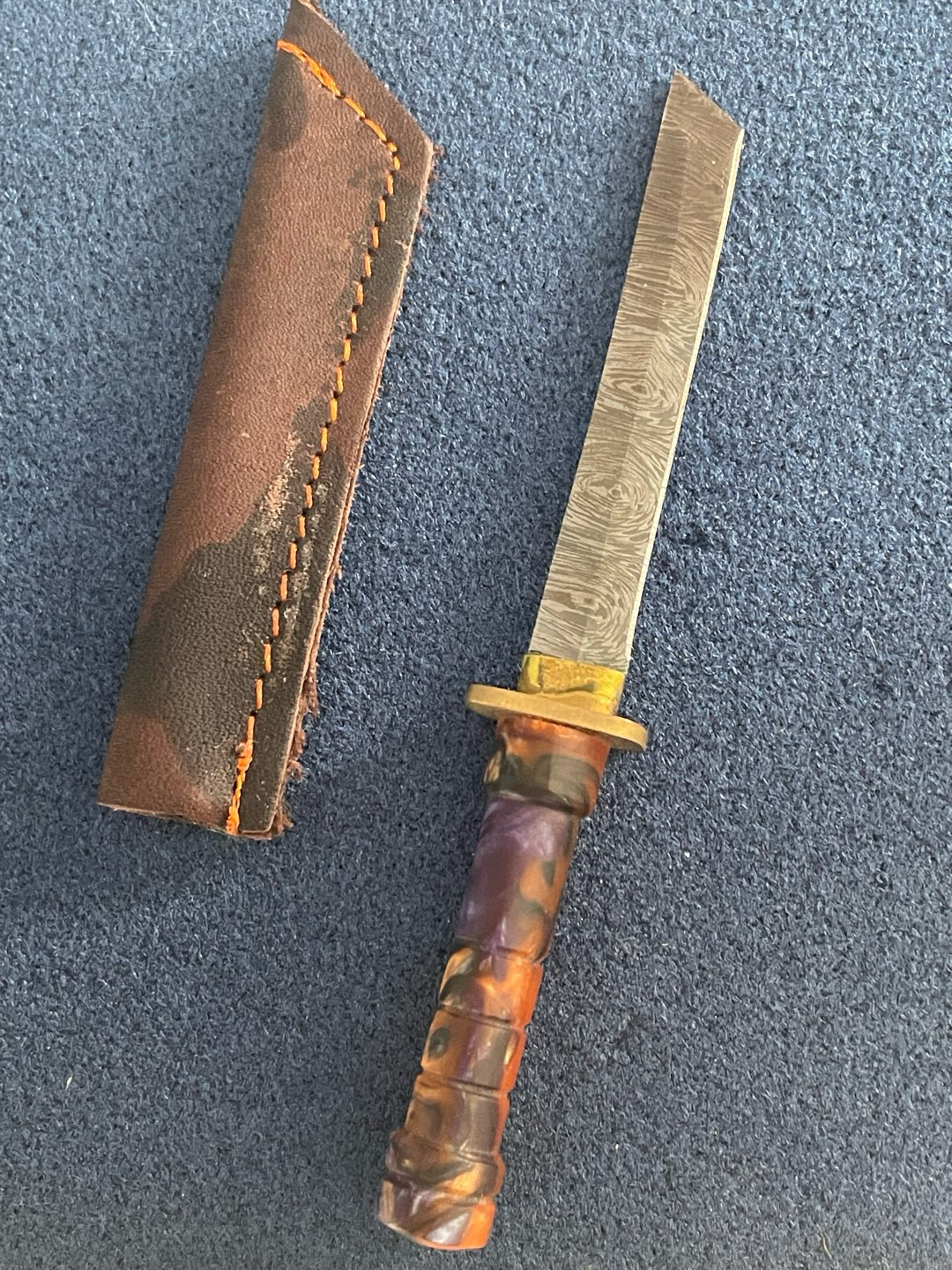 Preview pic of Custom made Damascus blade Dab tool!