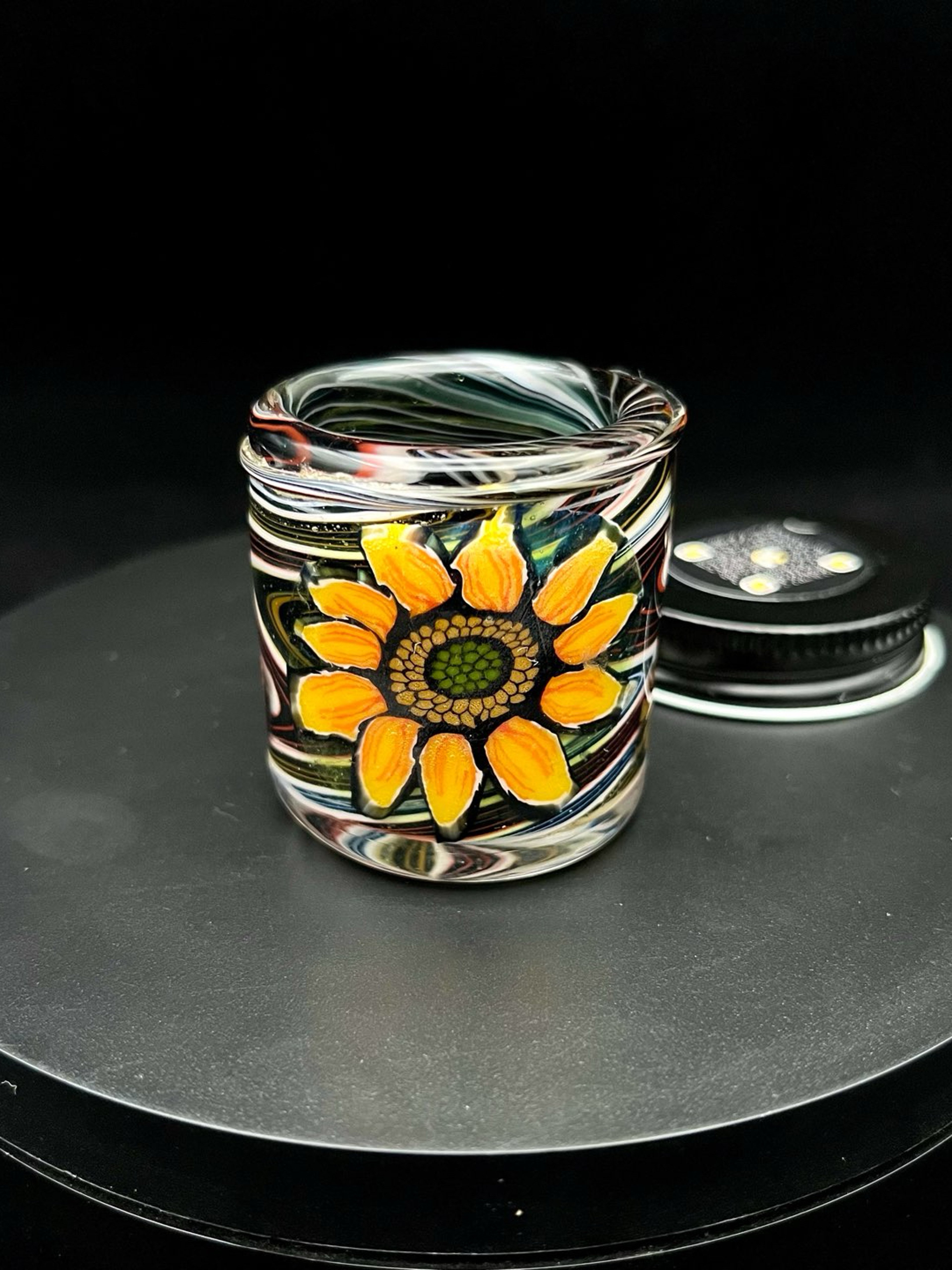 Preview pic of Fall Themed “Sunflower” Stephen Boehme Baller Jar/ Bait Jar/ Stash Jar