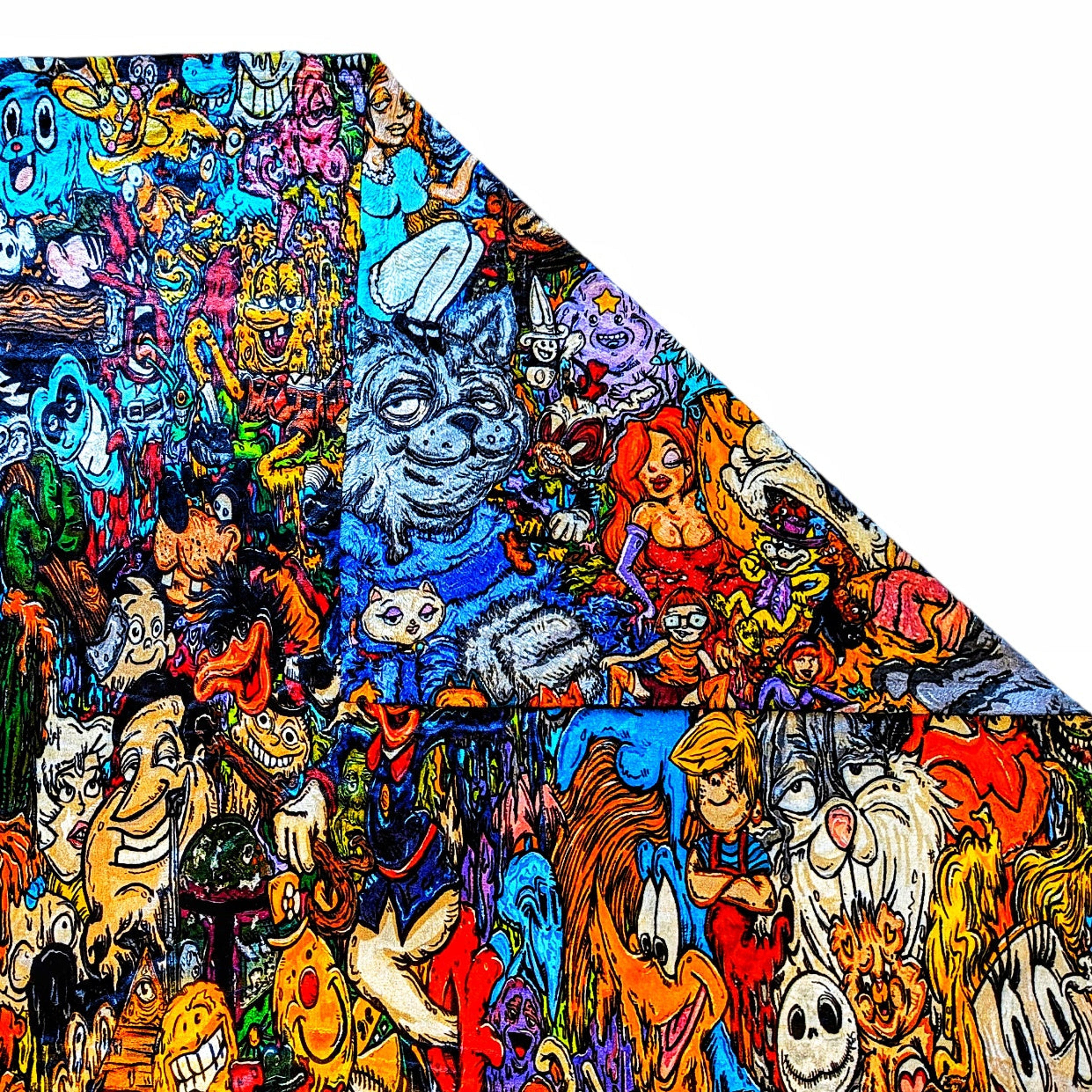 Preview pic of Vincent Gordon "Cartoon Gumbo" Blanket - Double Sided (Vertical & Horizontal)