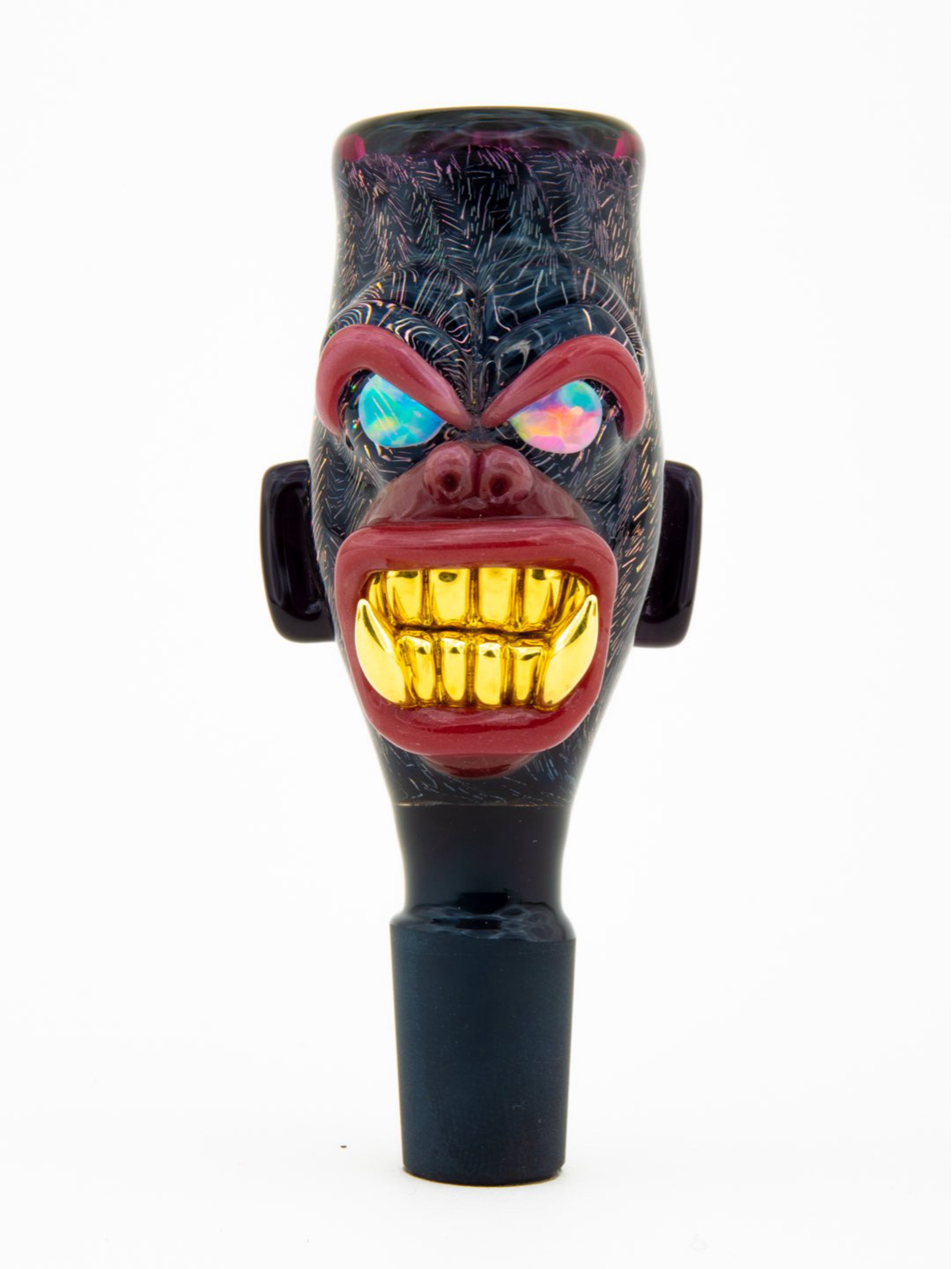 Preview pic of Firefly Dichro 24K Gold-Grilled Growling Gorilla 14mm Slide with Royal Jelly Lip