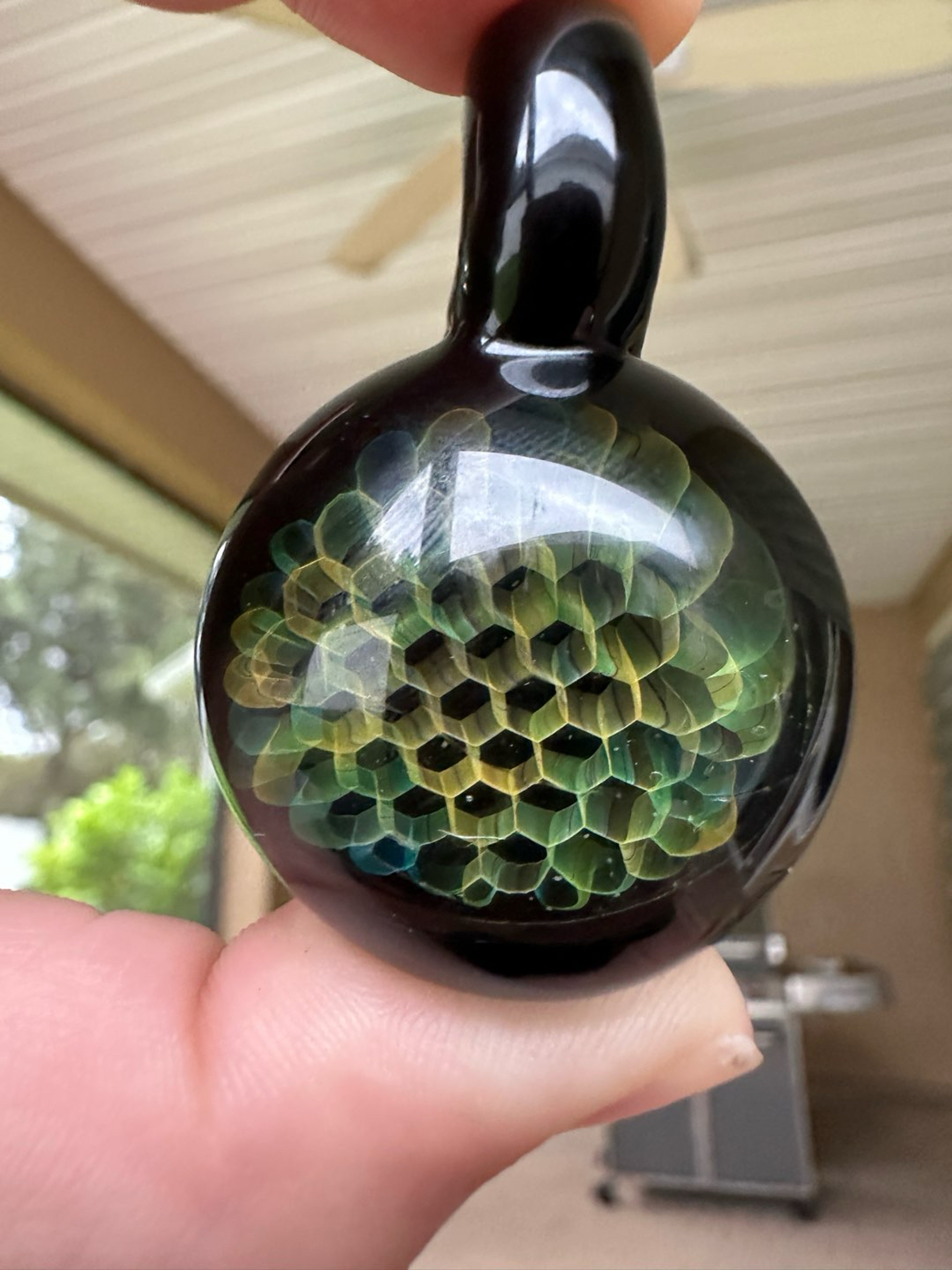 Preview pic of Fumed honey comb milli pendant