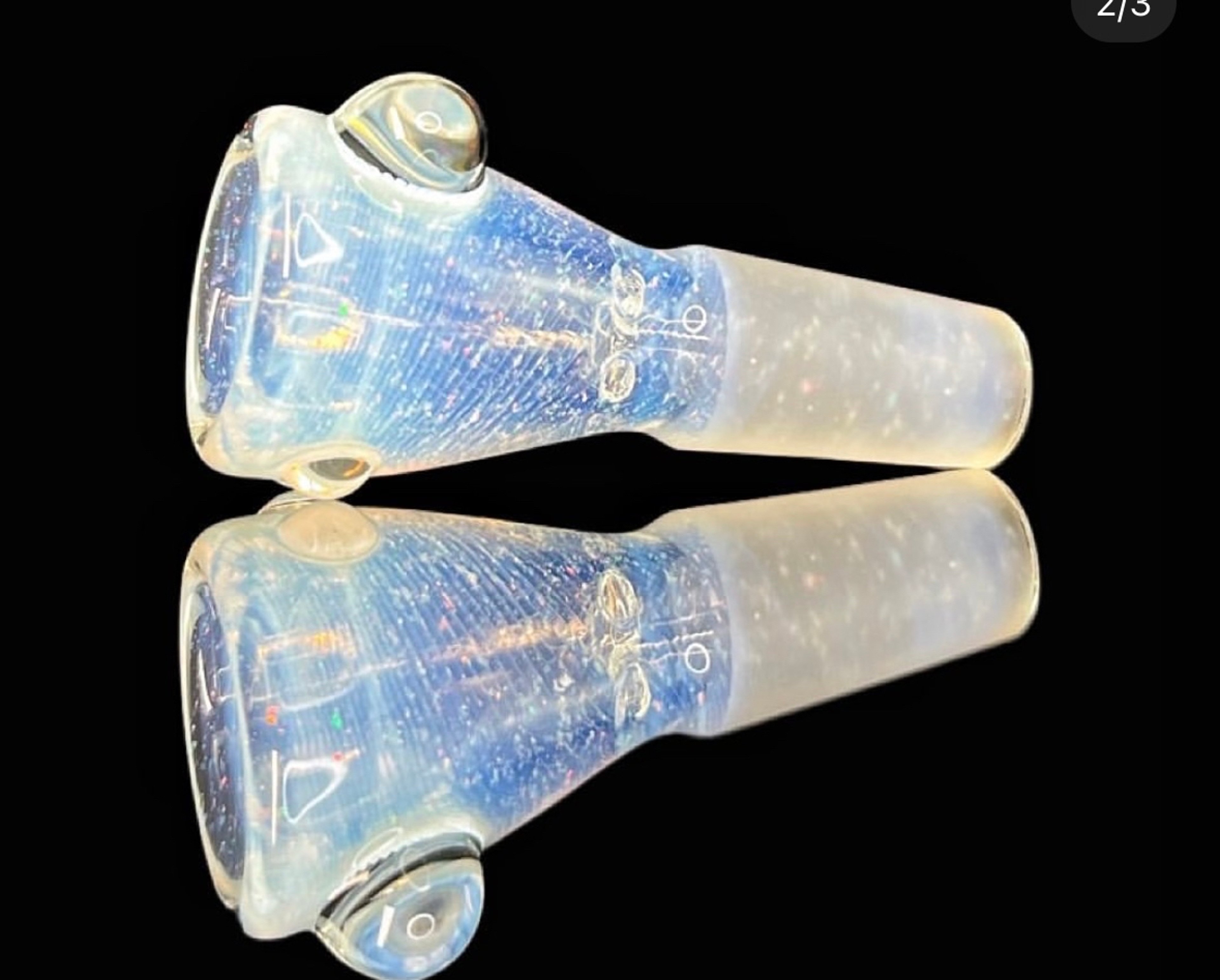 Preview pic of 14mm MAH glass blue crushed opal slide