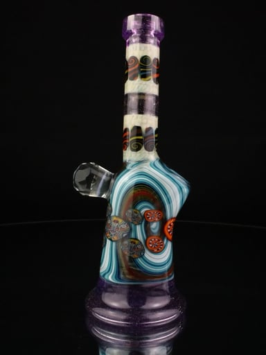 Preview pic of Chunk Glass X Cowboy Glass X McDaniel Glass CFL Blue Swirl Millie Bubbler