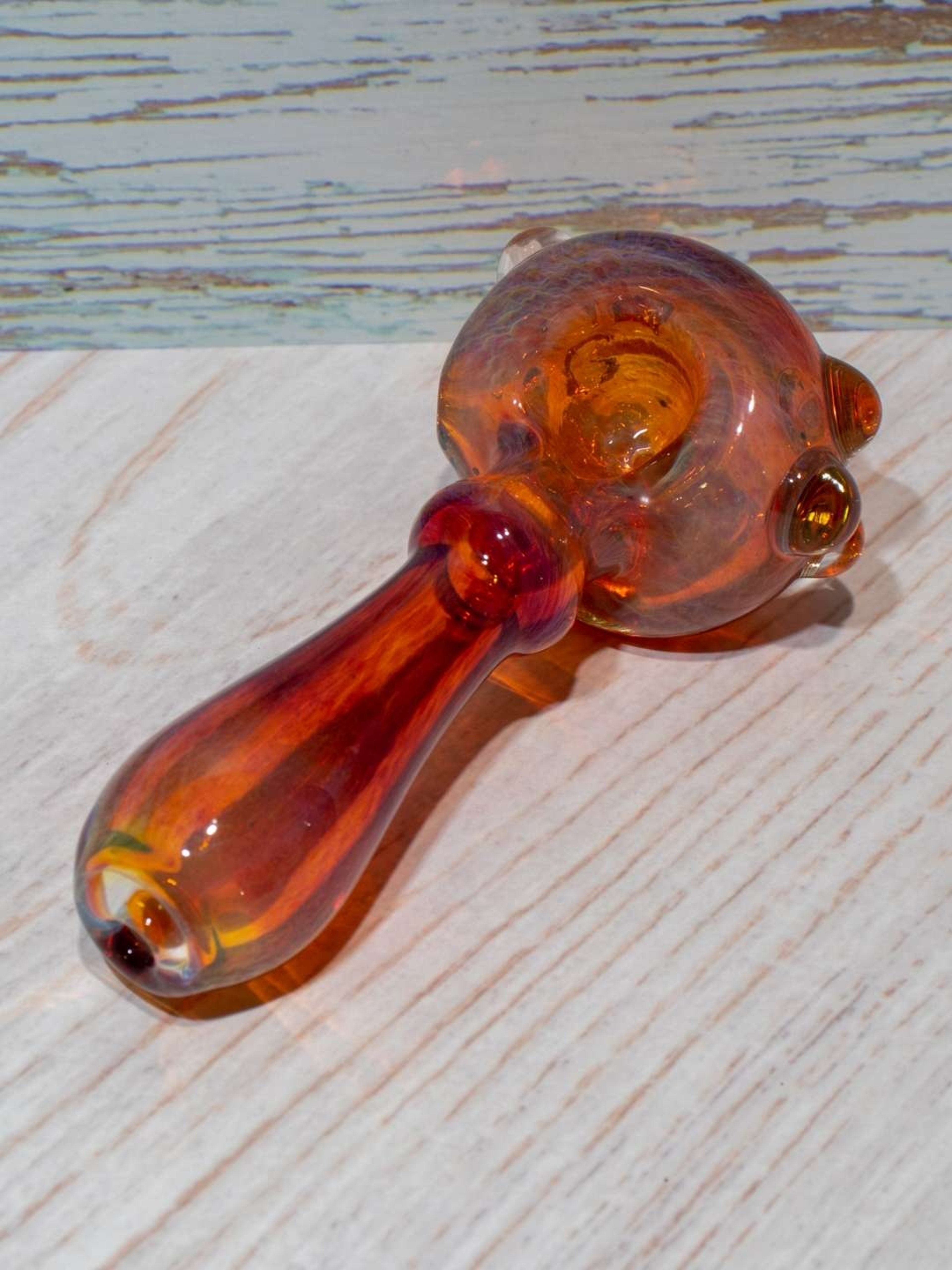 Preview pic of Amber Purple glass pipe - Thick inside out pipe