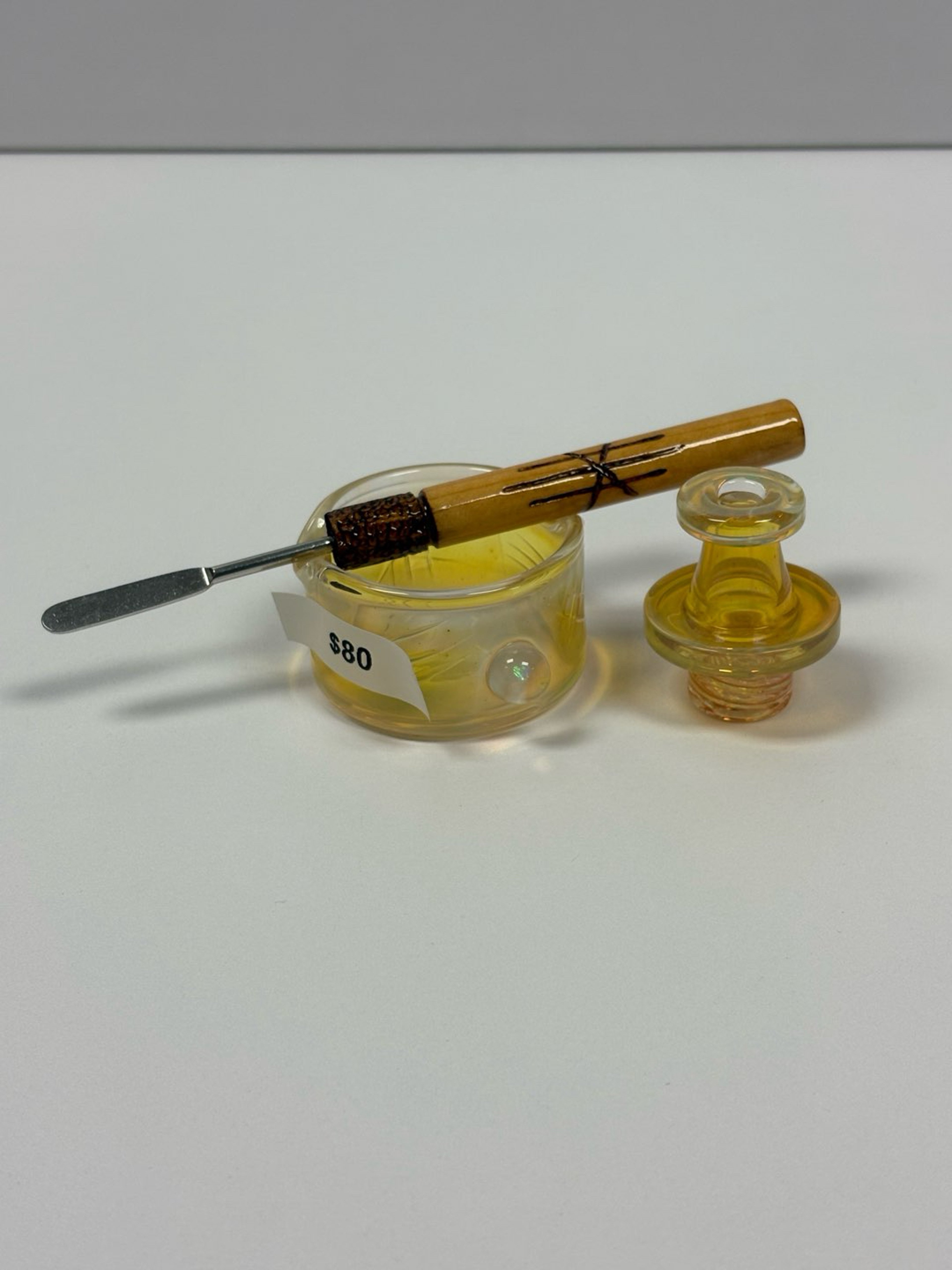 Preview pic of Bronx Glass Dab Tool set #2 with Spinner Cap and dish