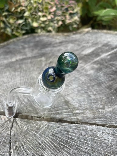 Preview pic of Green Handblown Bubble Cap with Gem
