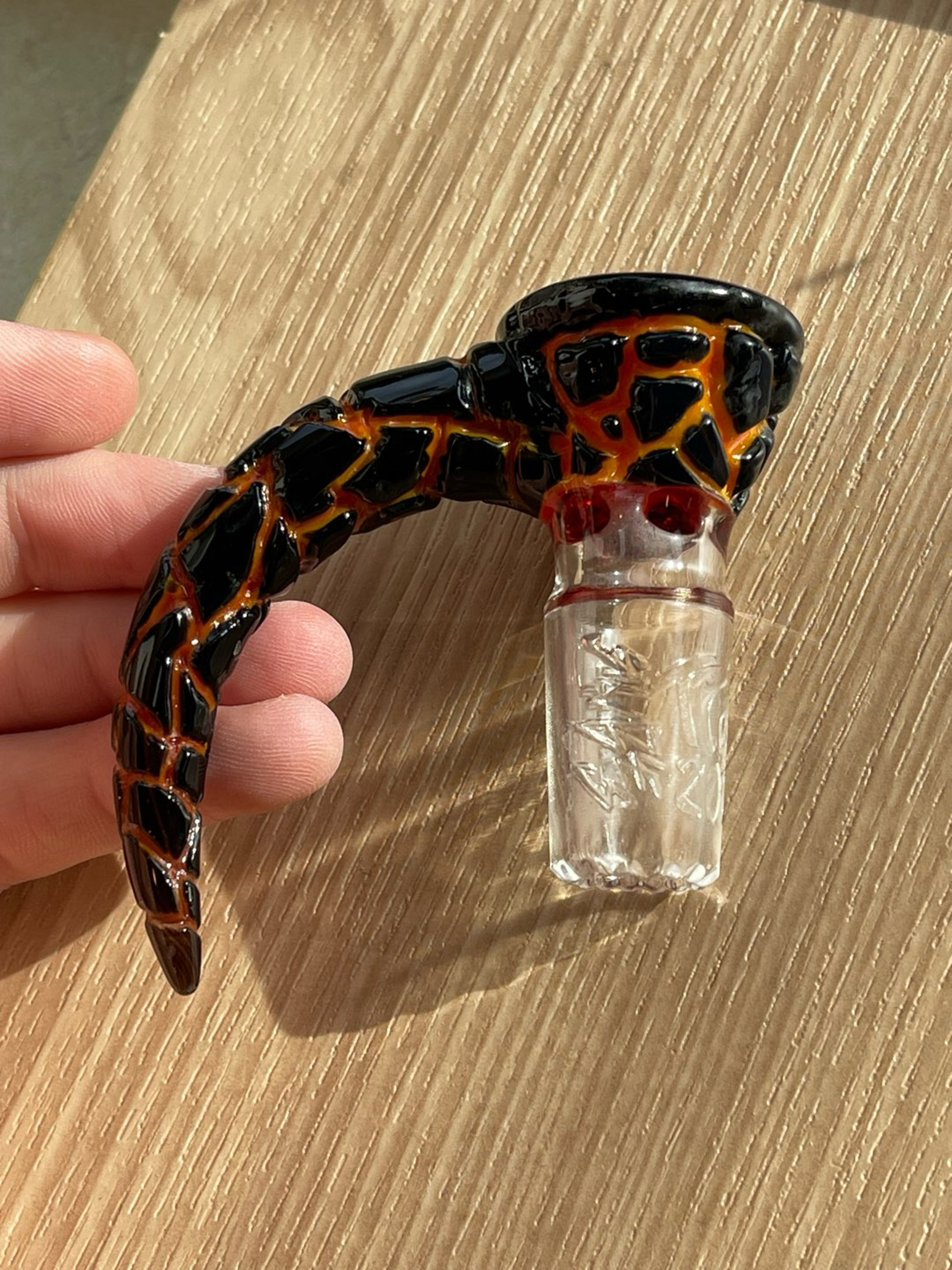 Preview pic of Trex x Dremlins lava collab coldworked slide