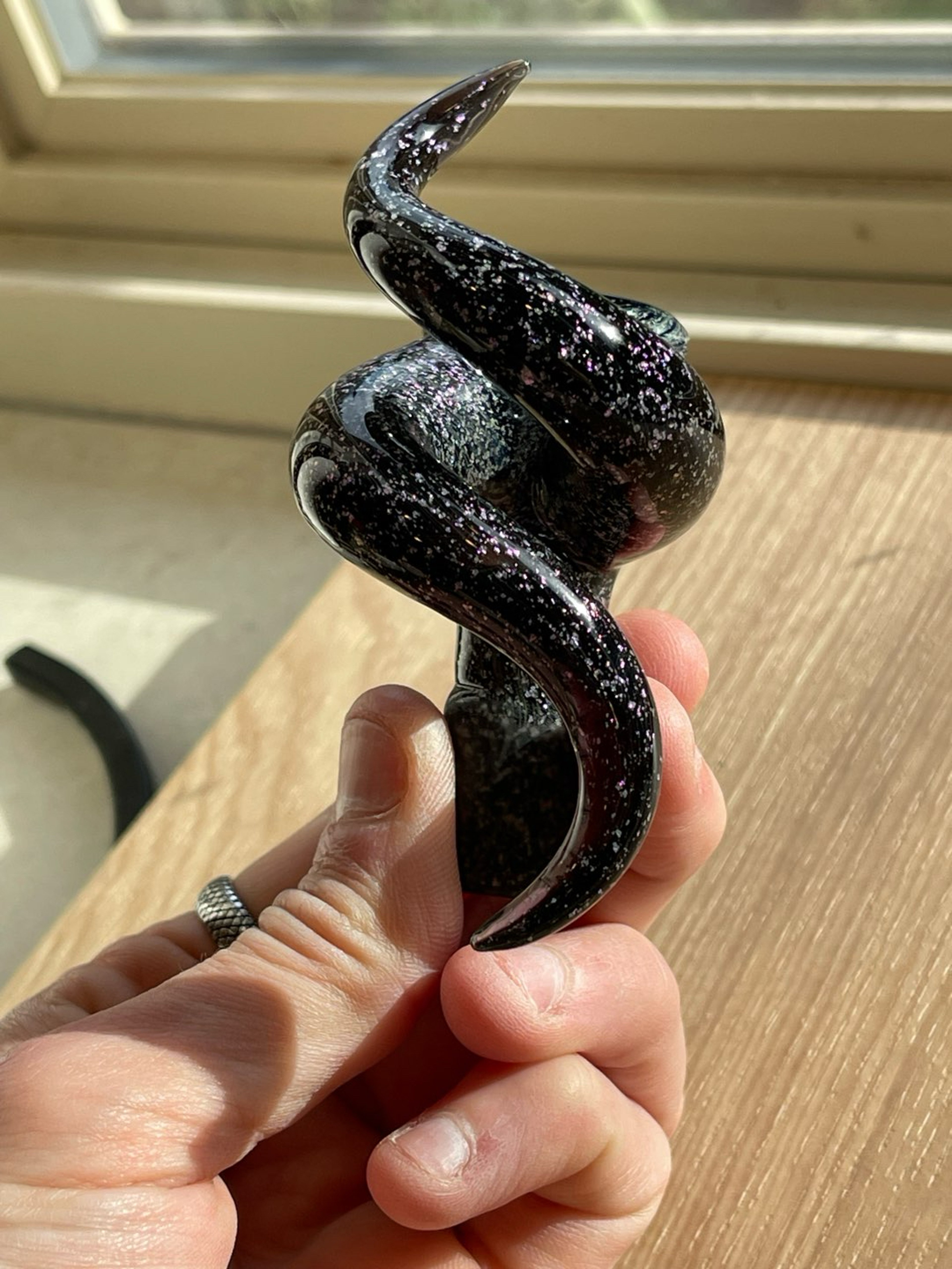Preview pic of 18mm Algore glass double mica horn slide