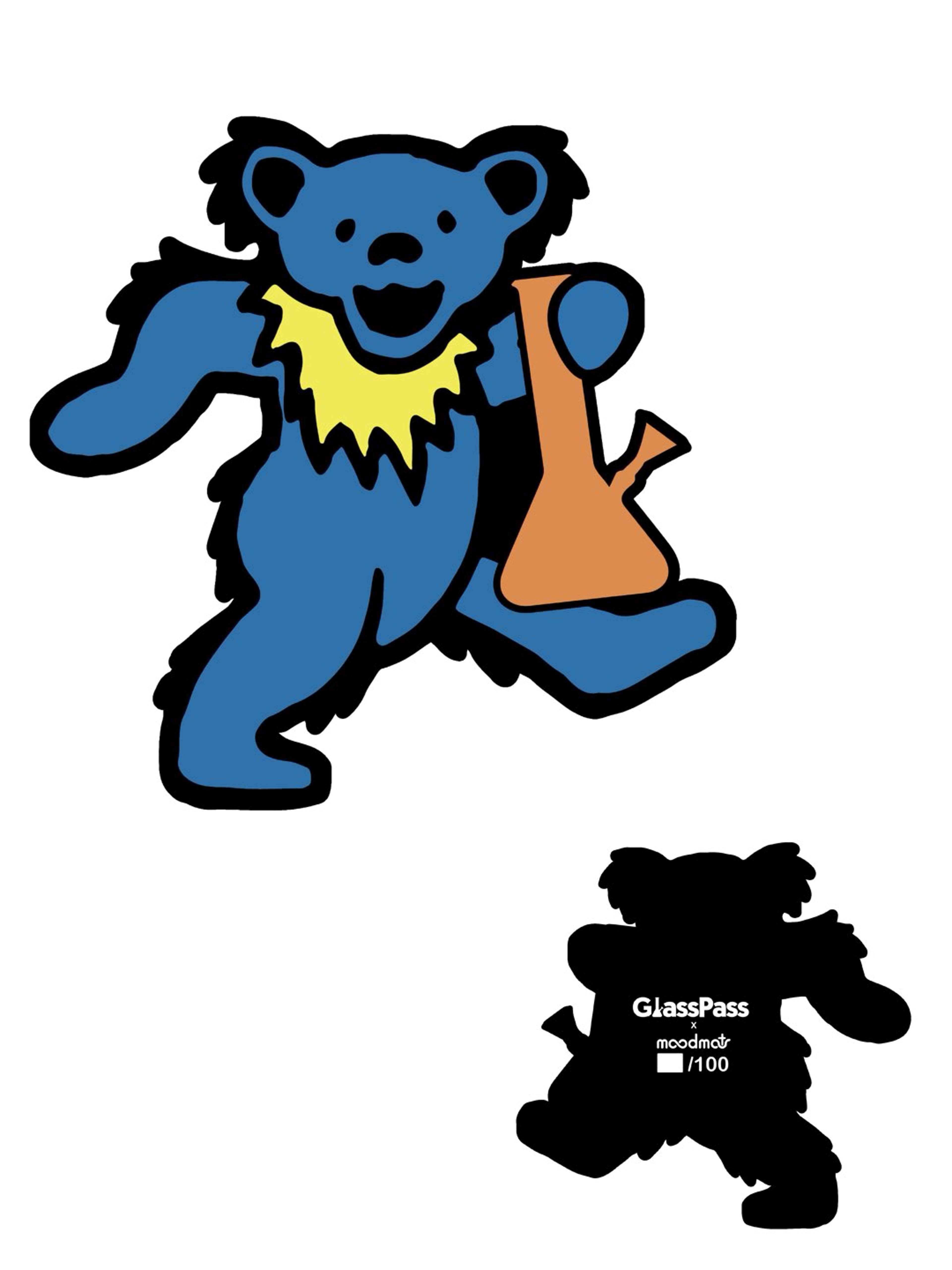 Preview pic of GlassPass Moodmat Dancing Bong BLUE Grateful Dead