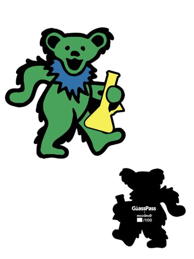 Preview pic of GlassPass Moodmat Dancing Bong GREEN Grateful Dead