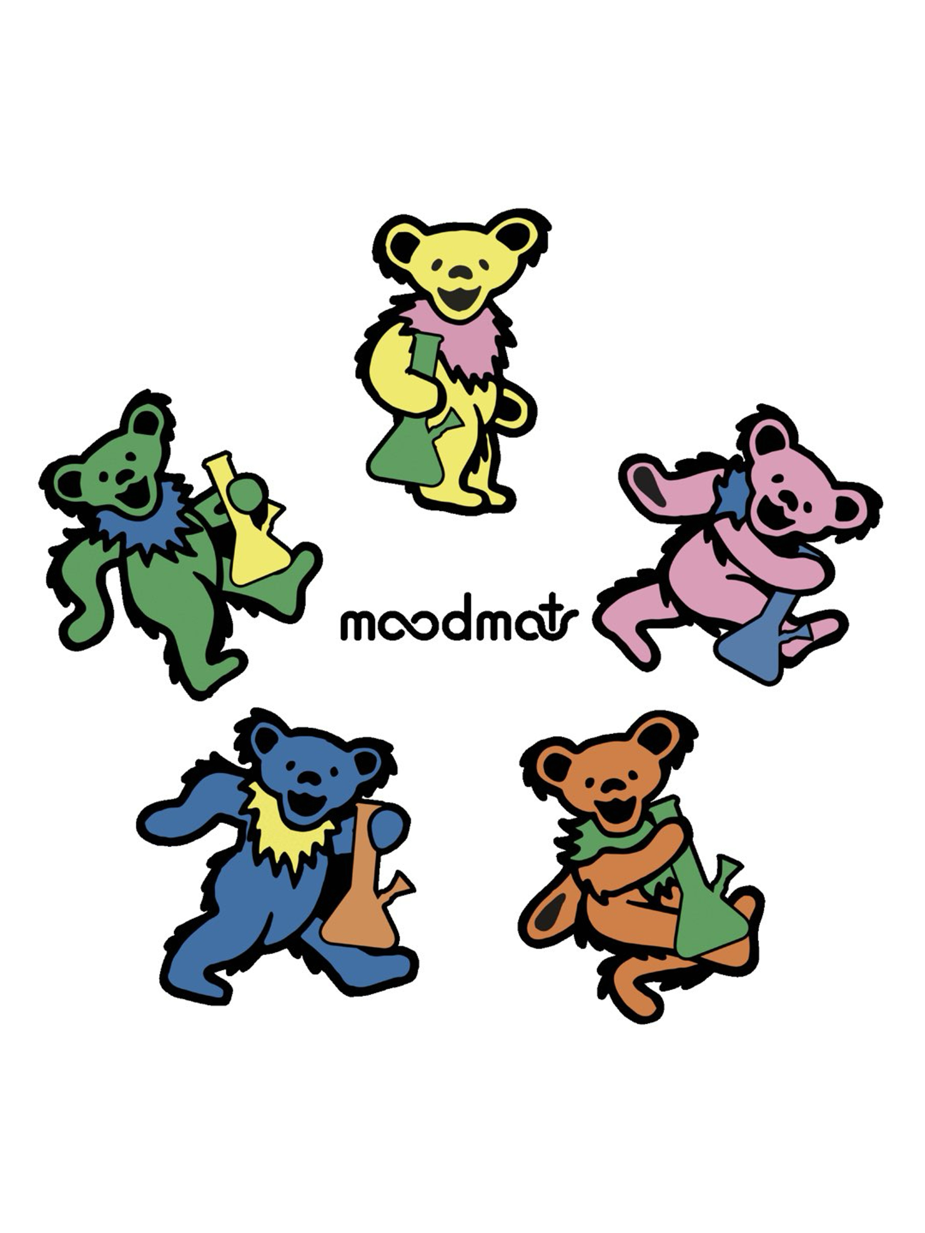 Preview pic of GlassPass Moodmats Dancing Bongs 5 PACK Grateful Dead