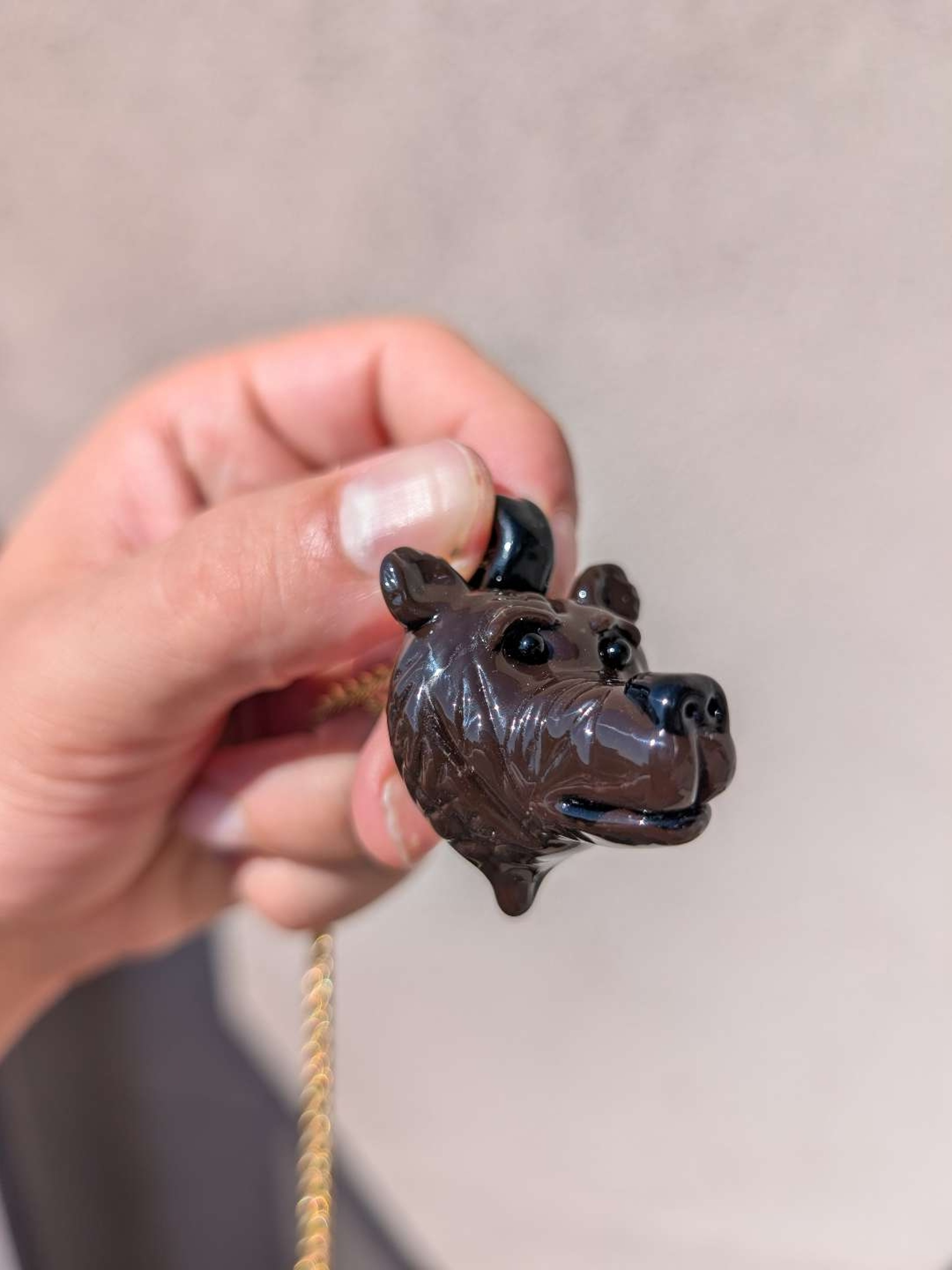 Preview pic of Bear head pendant with dichroic