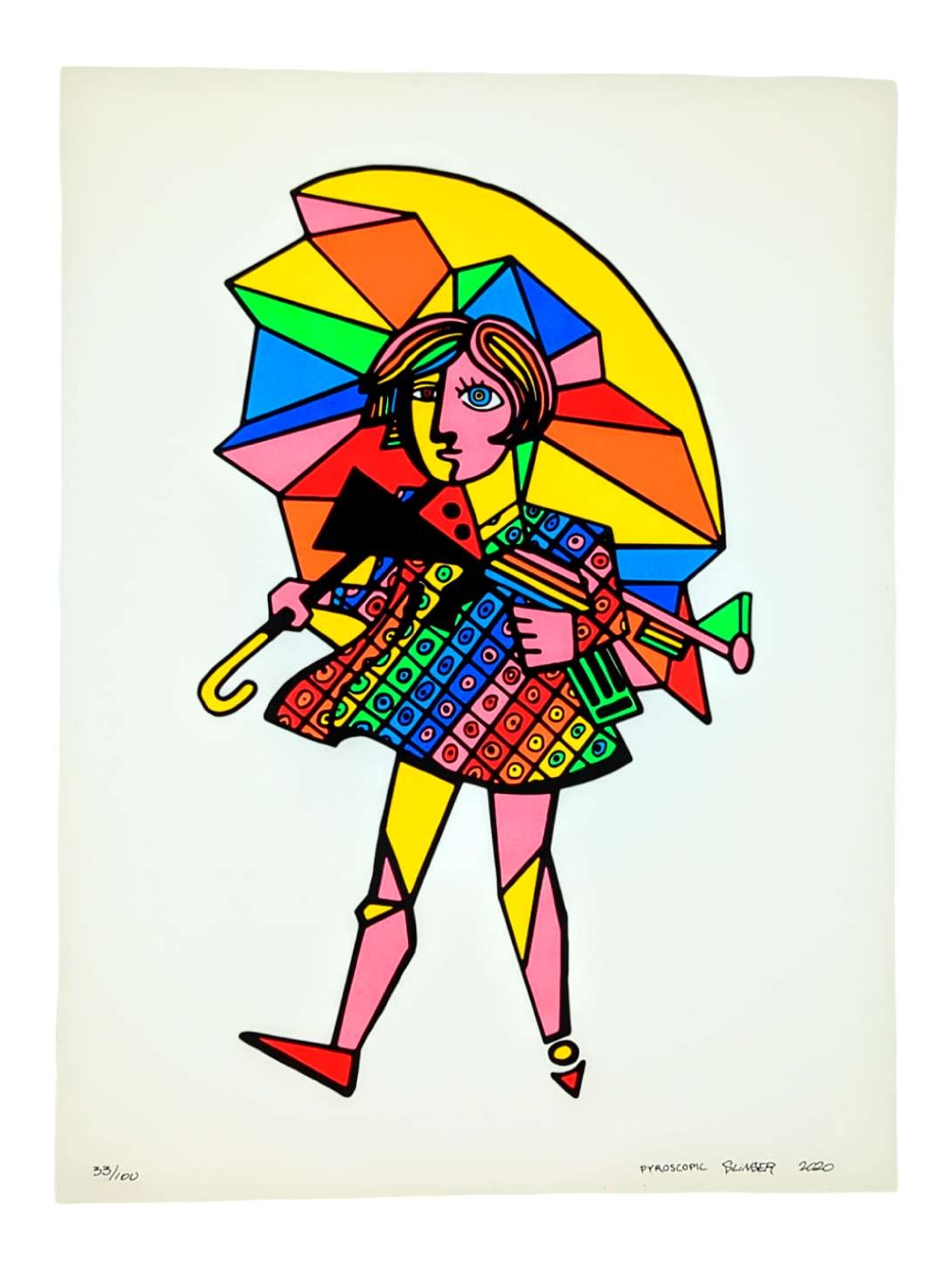 Preview pic of Slinger x Pyroscopic "Rainbow Picasso Assault Girl" Print