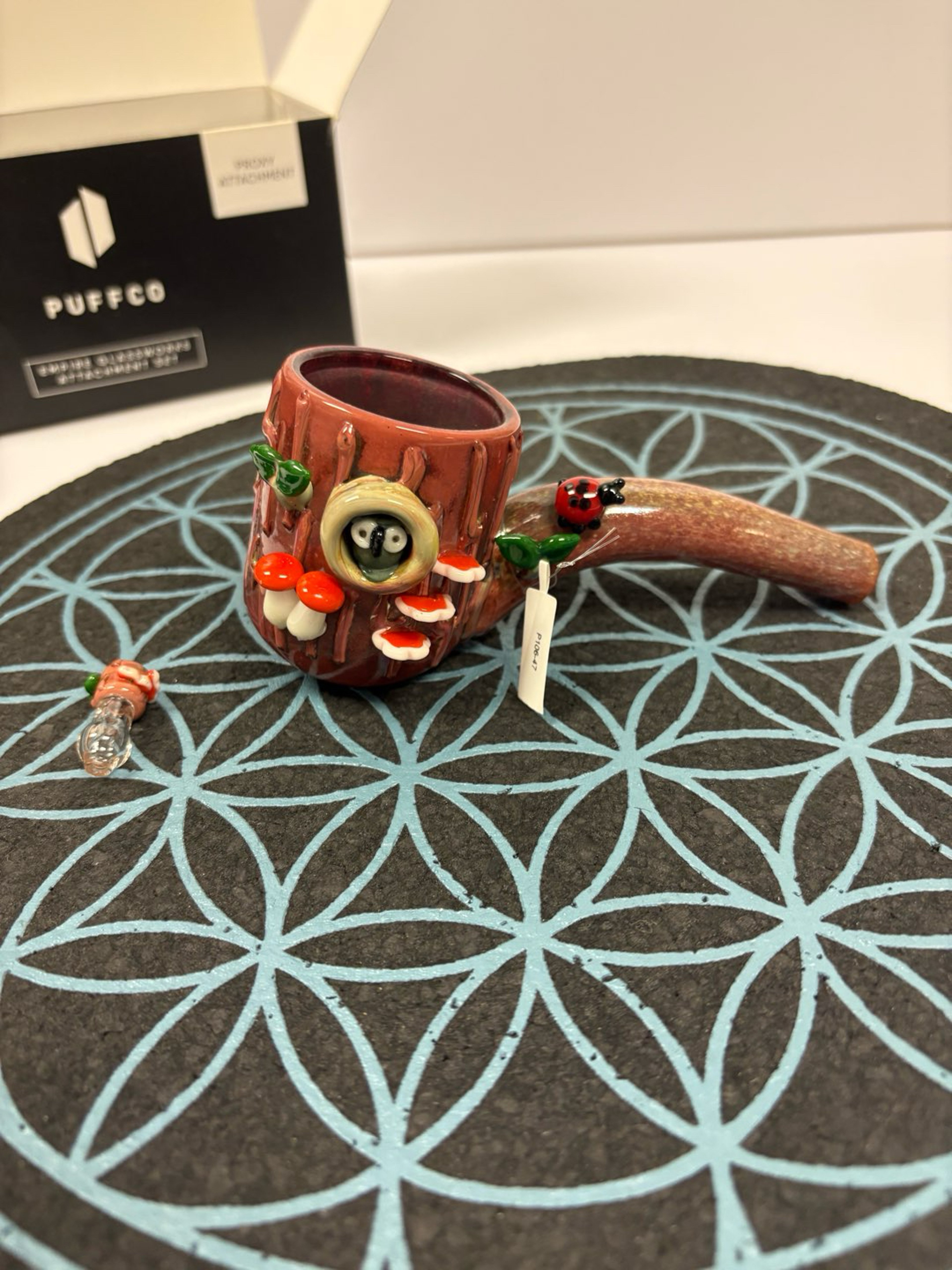 Preview pic of Empire Glassworks Puffco Proxy pipe Hootie the owl woodlands theme
