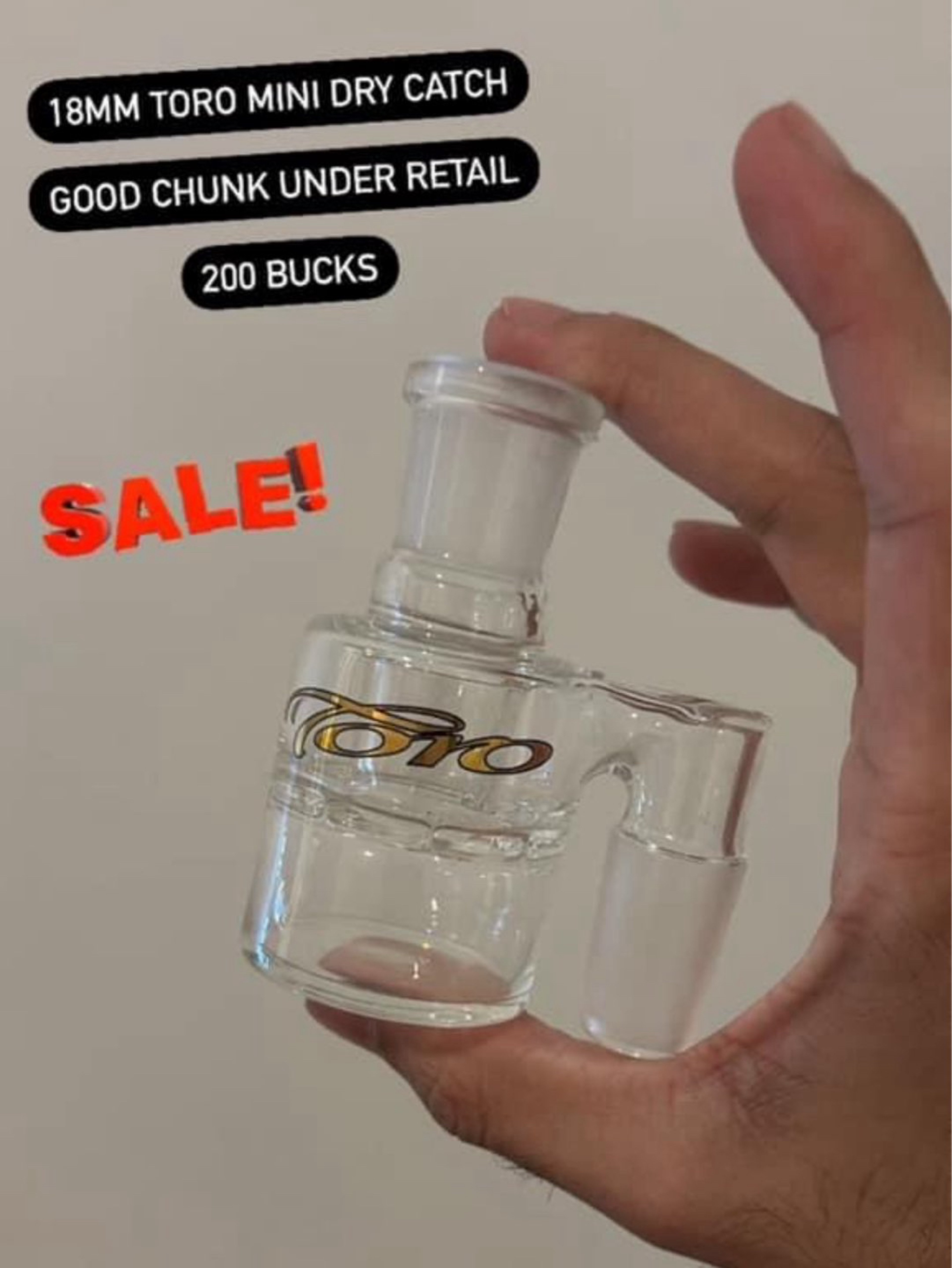 Preview pic of Toro mini dry catcher 18mm - 18mm gold script label
