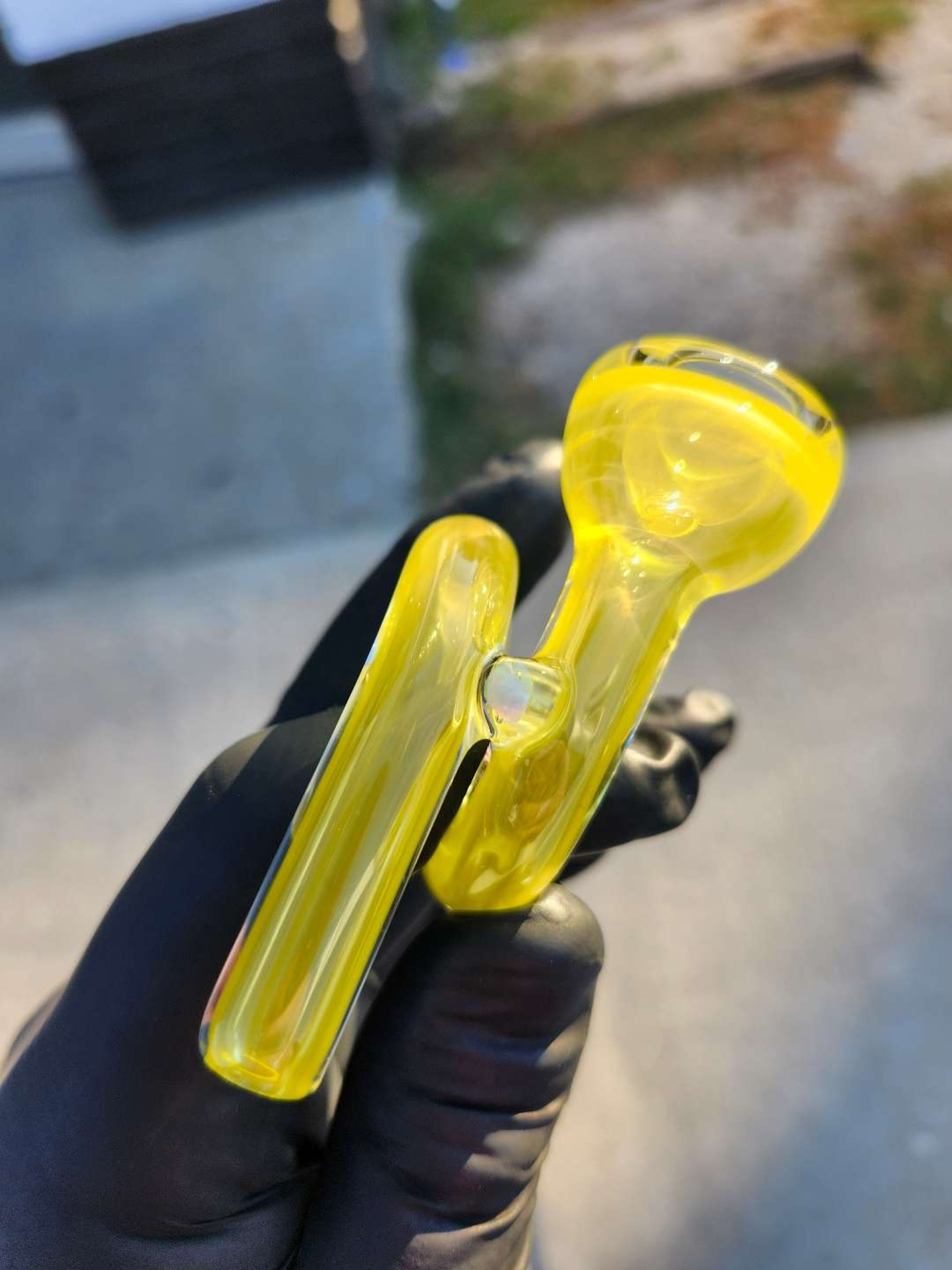 Preview pic of Orian Glass Curly Pipe w/ Opal