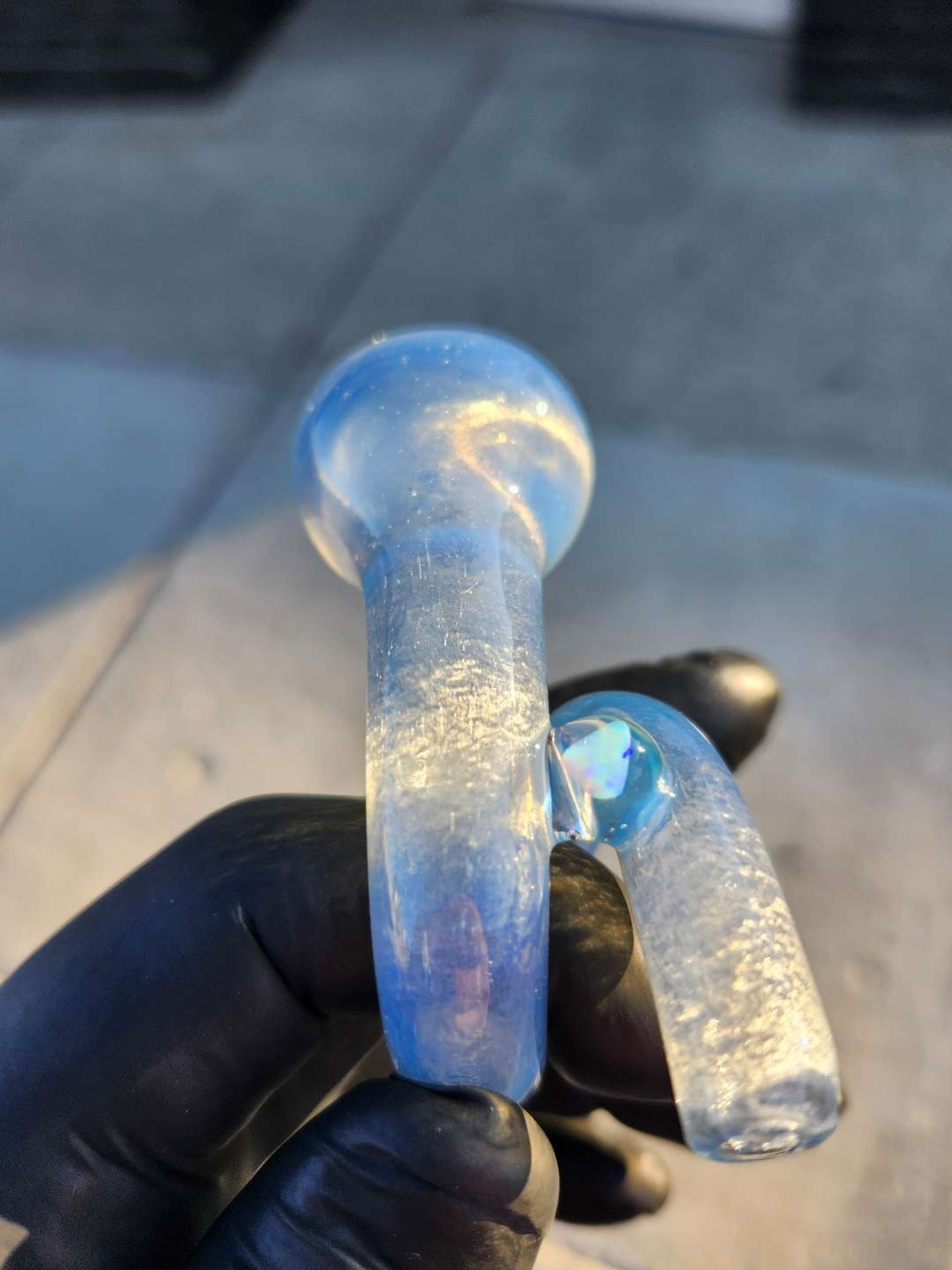 Preview pic of Orian Glass Curly Pipes w/ Opal