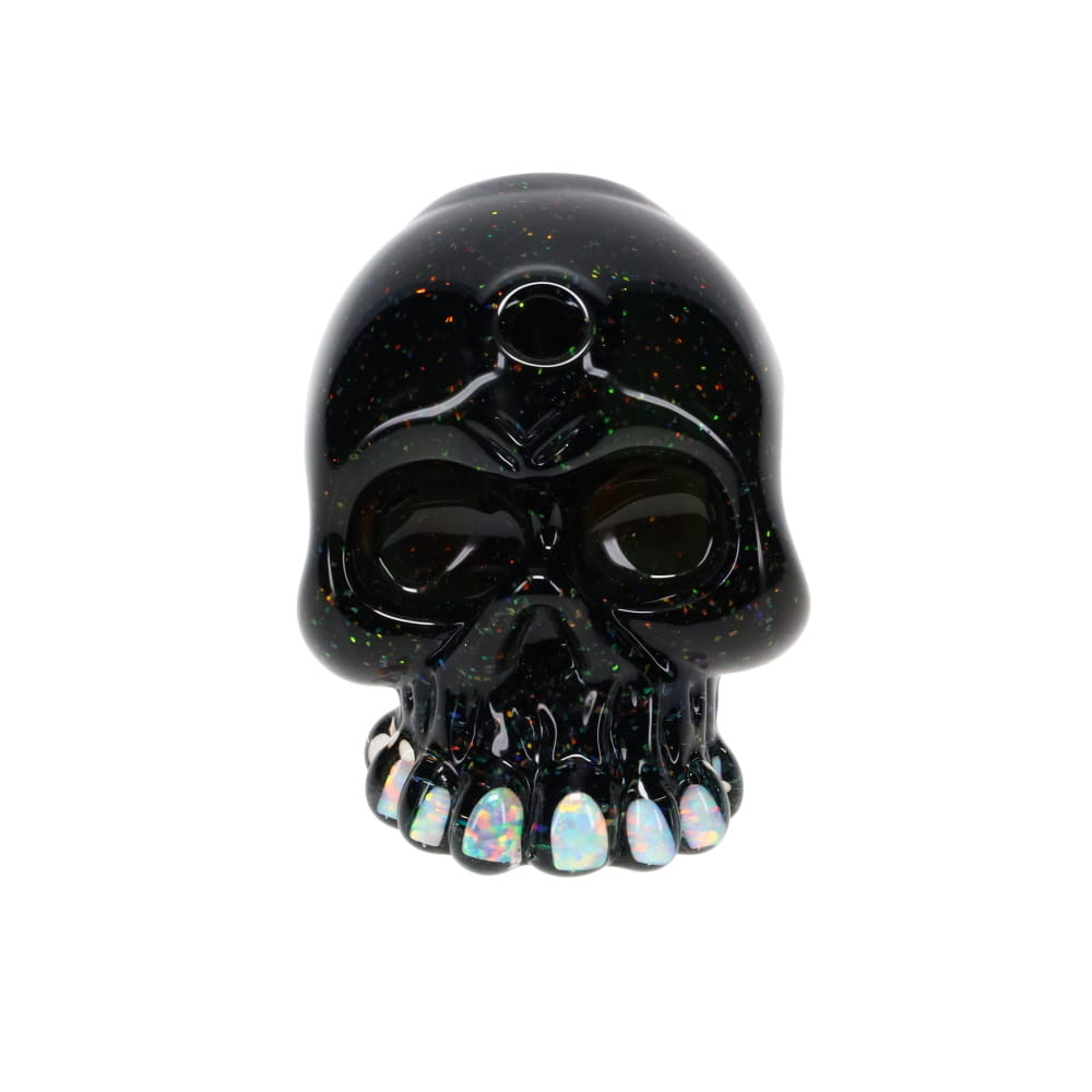 Preview pic of Carsten Carlile Glass Mini Black Crushed Opal Skull Rig