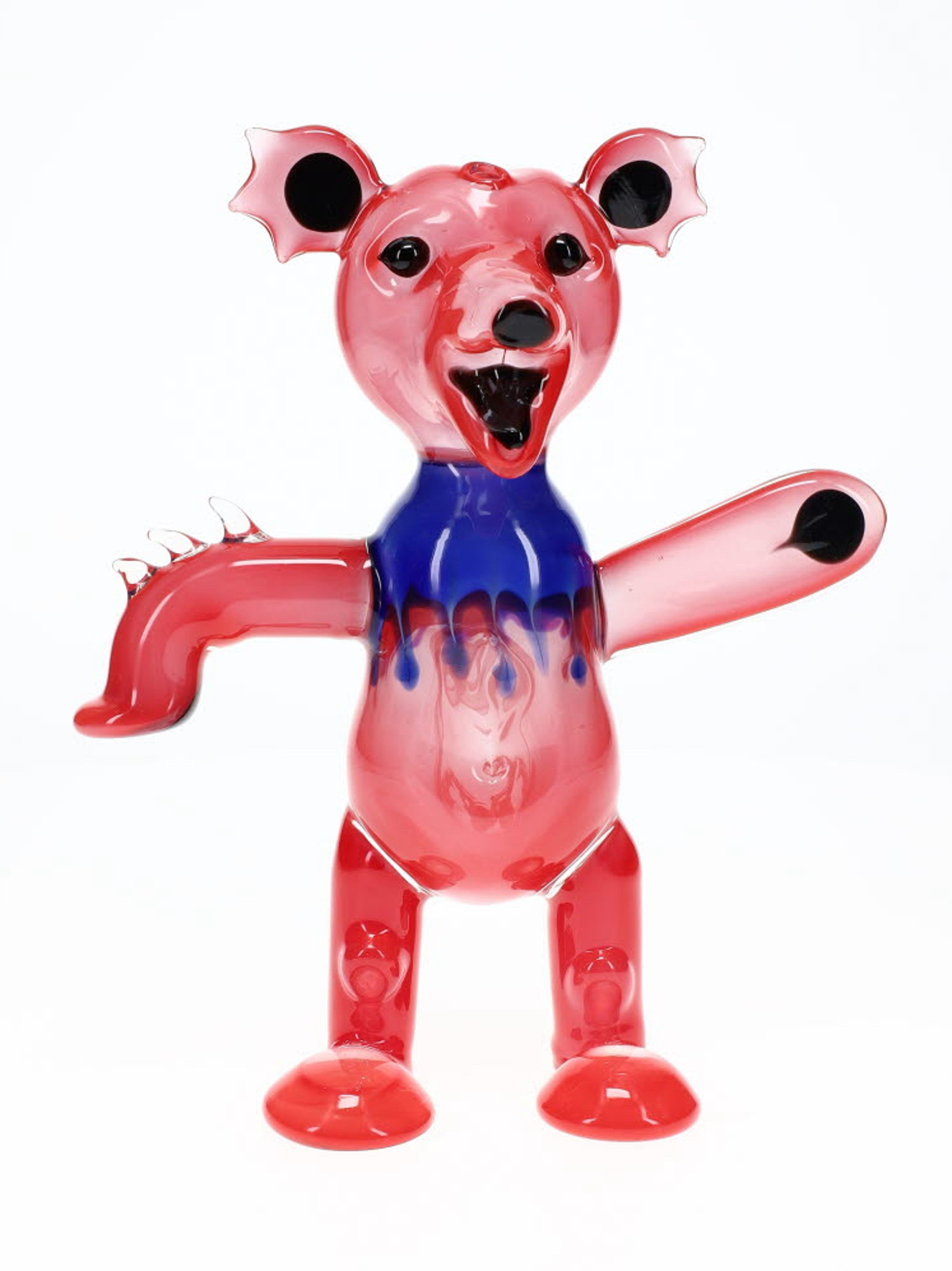 Preview pic of Addison Hanna Glass Red Dancing Bear