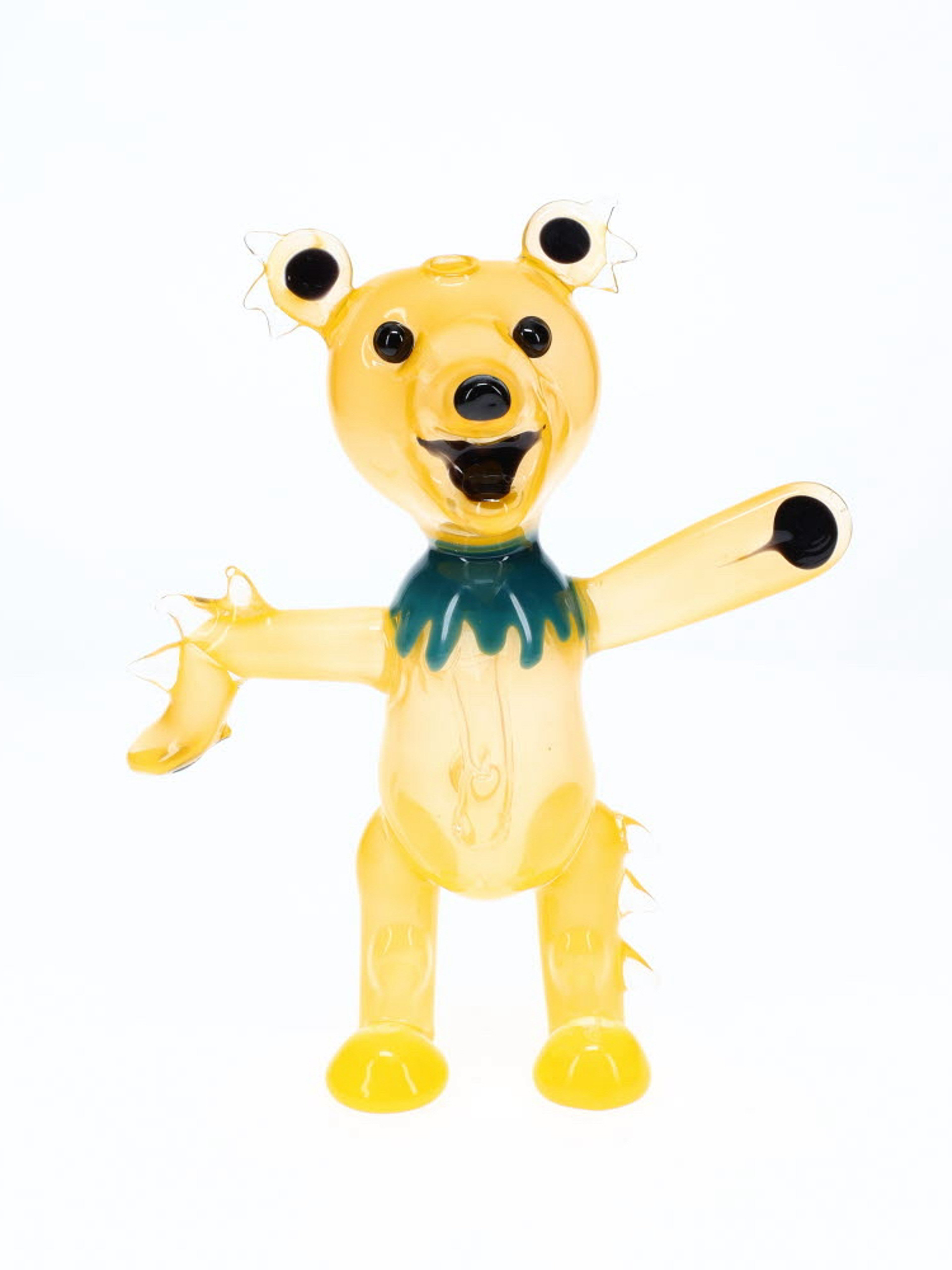 Preview pic of Addison Hanna Glass Yellow Dancing Bear