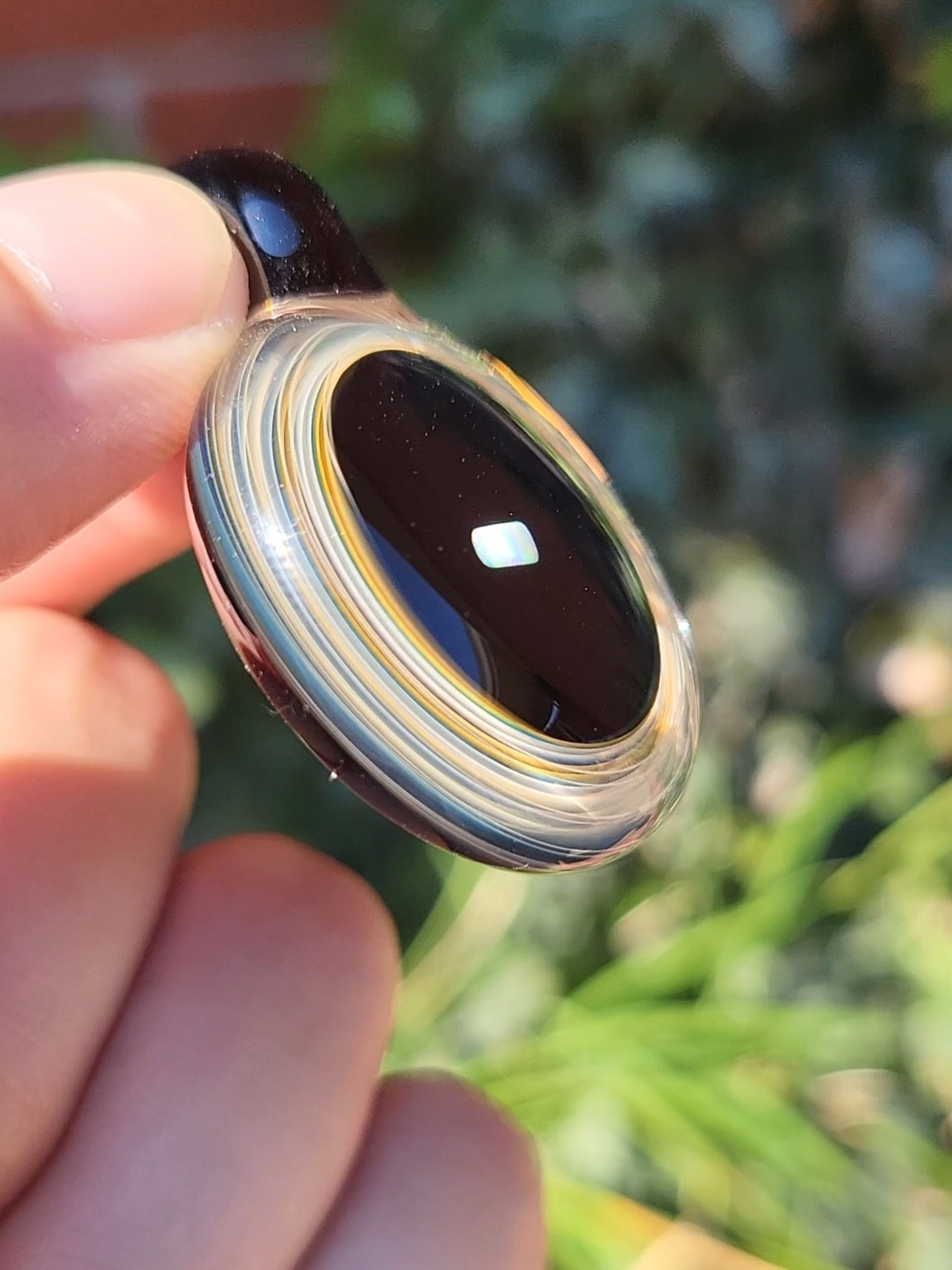 Preview pic of Fume'd black opal pendant