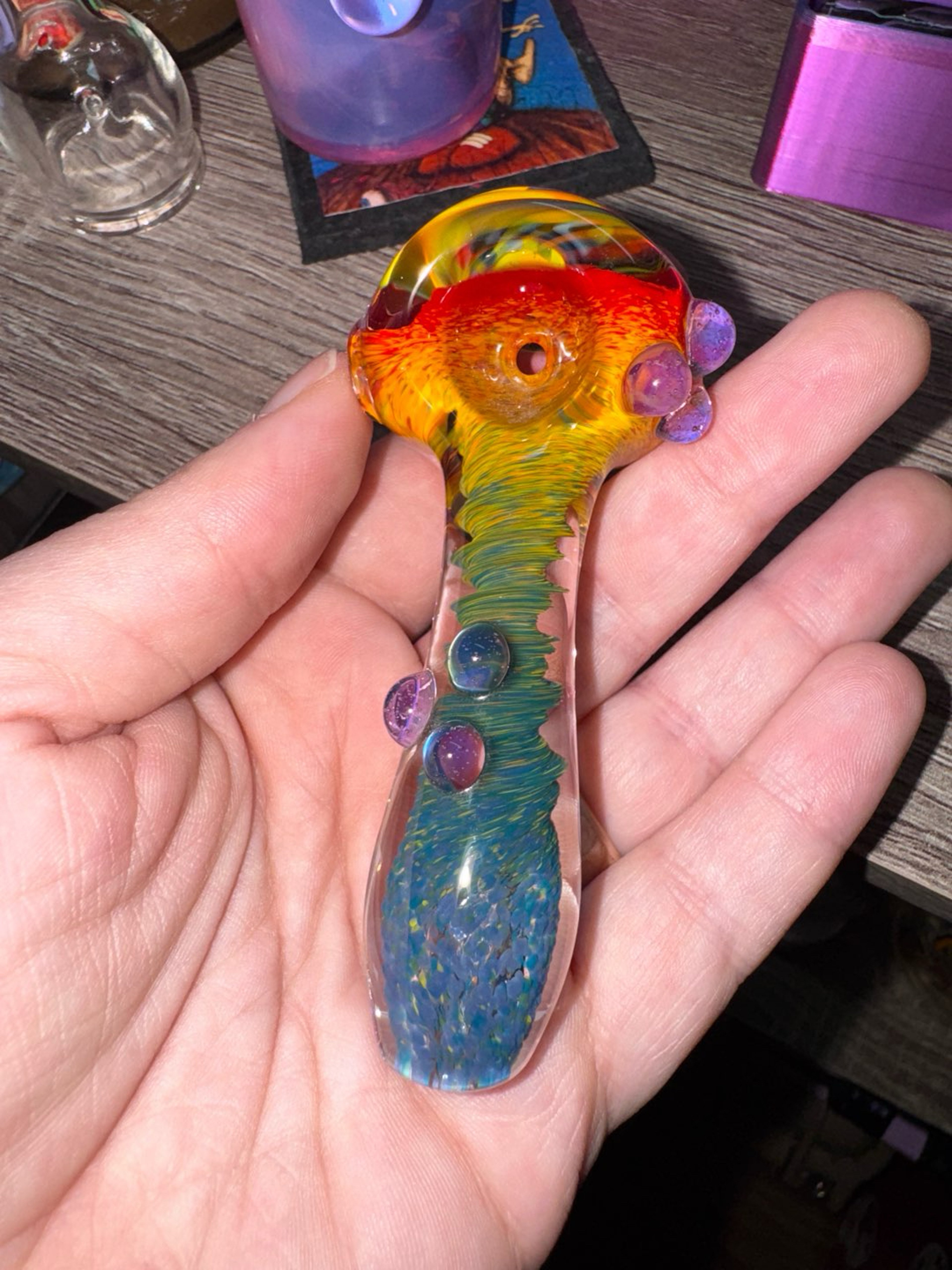 Preview pic of Rhino Glass Wig Wag Rainbow Spoon