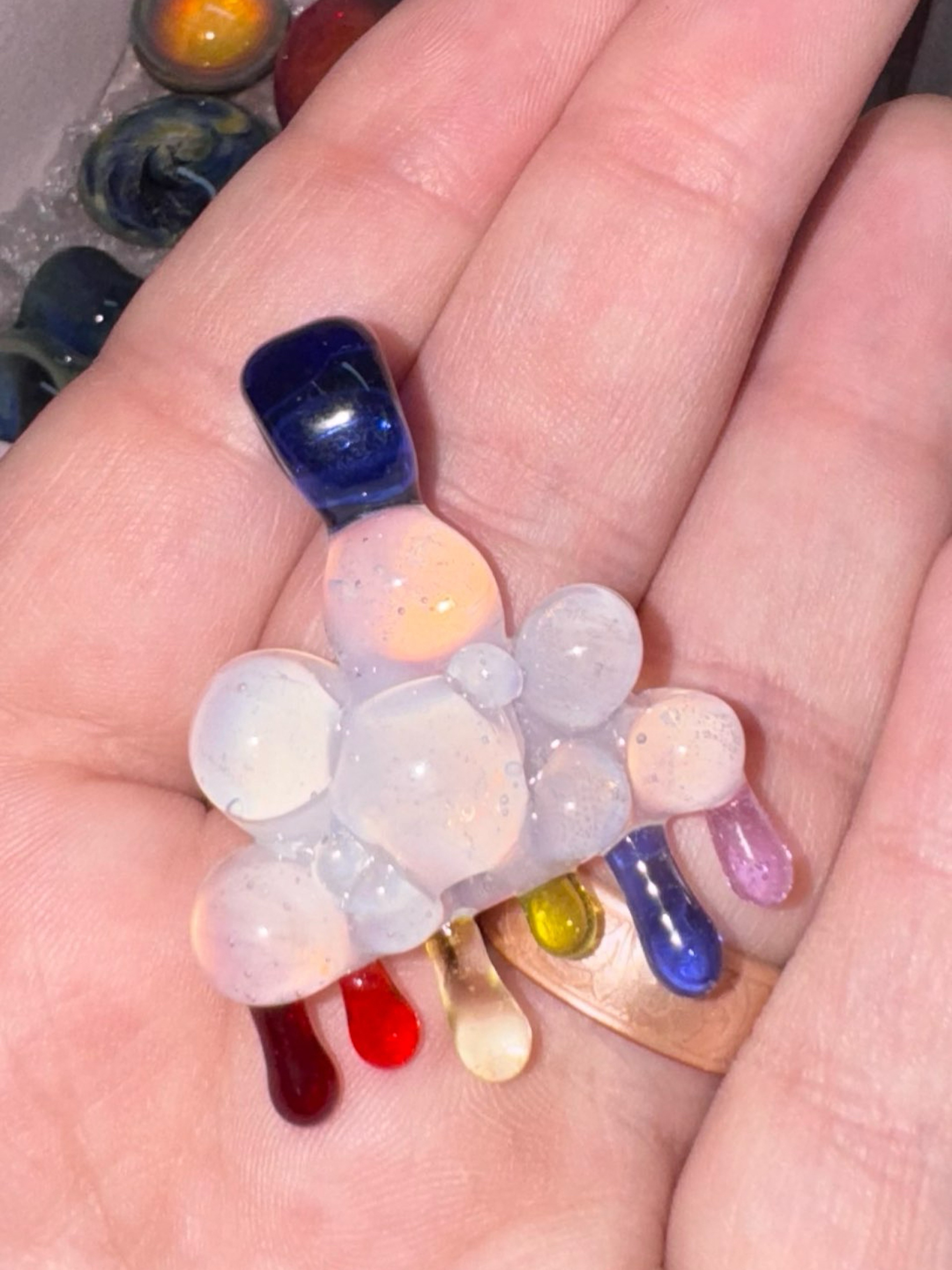 Preview pic of UV Reactive Rainbow Rain Cloud Pendant