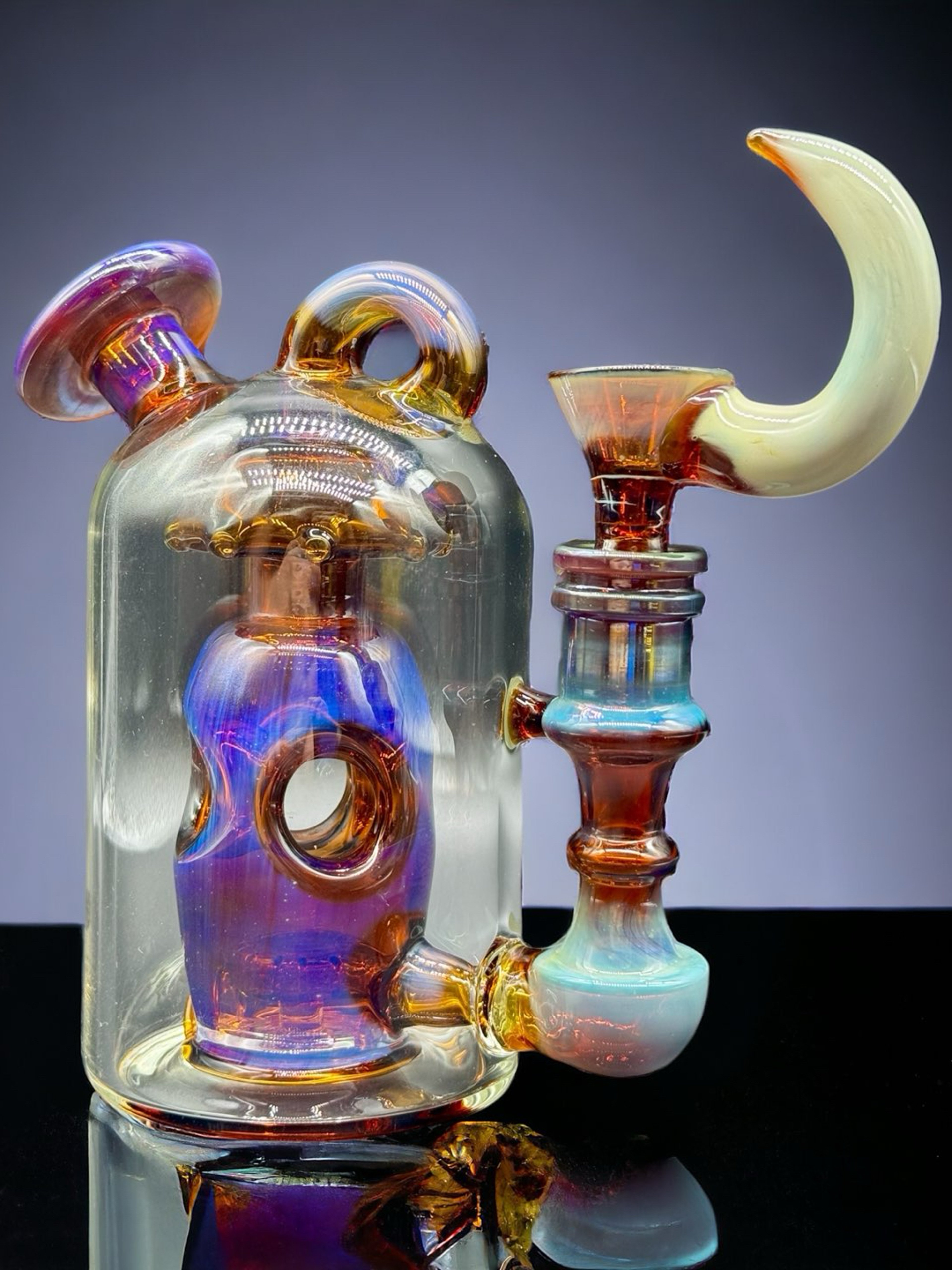 Preview pic of Rhinoceros Horn Recycler Bong 6"