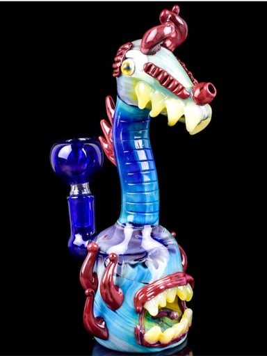 Preview pic of 9" Monster Dragon Spikey Bubbler-The Shenron