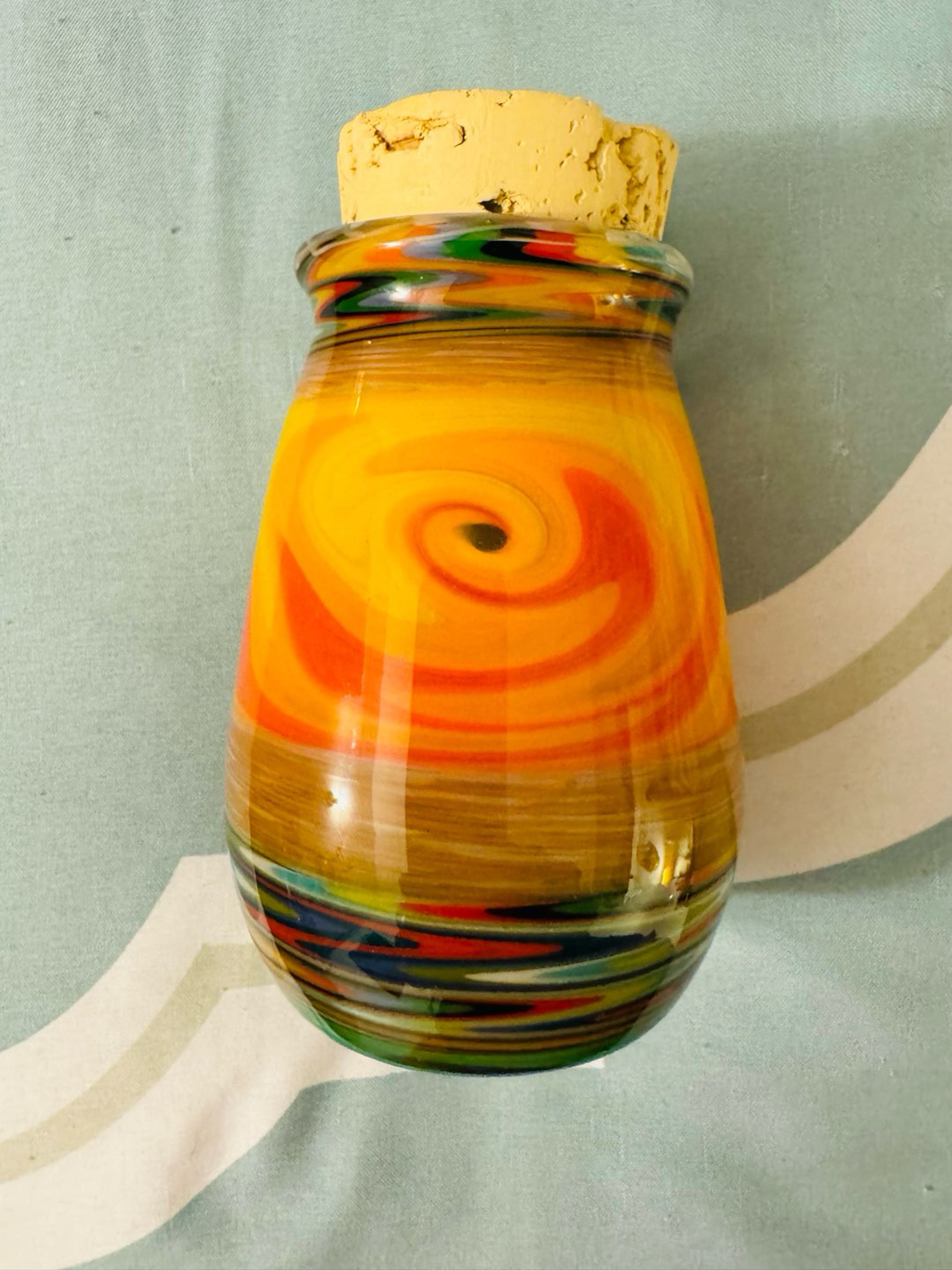 Preview pic of XXL Heady Glass 8 Section Wigwag Spice Jar Signed/dated 14-20 G Cap.