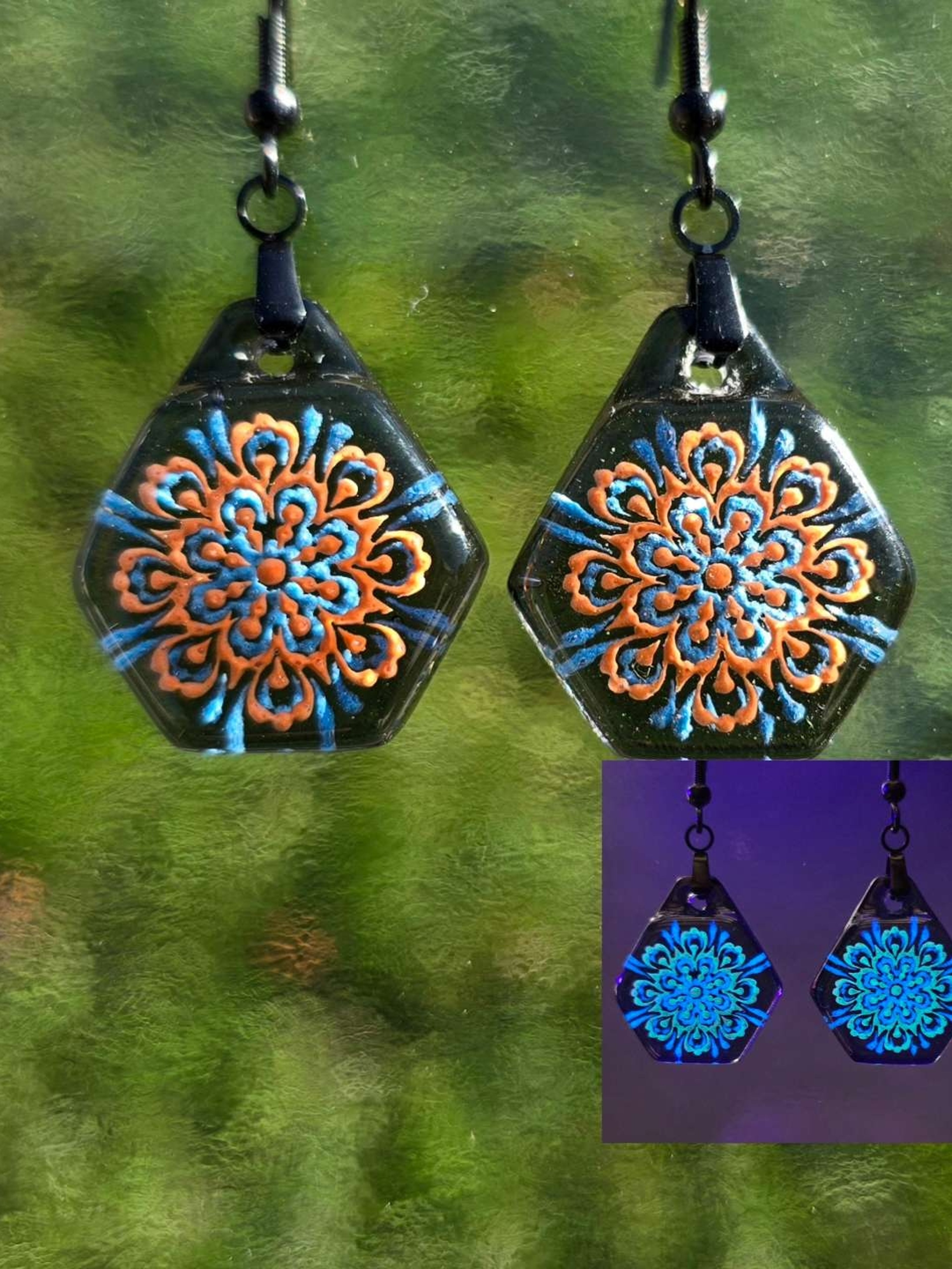 Dot Mandala Layered Glow Earrings image 0