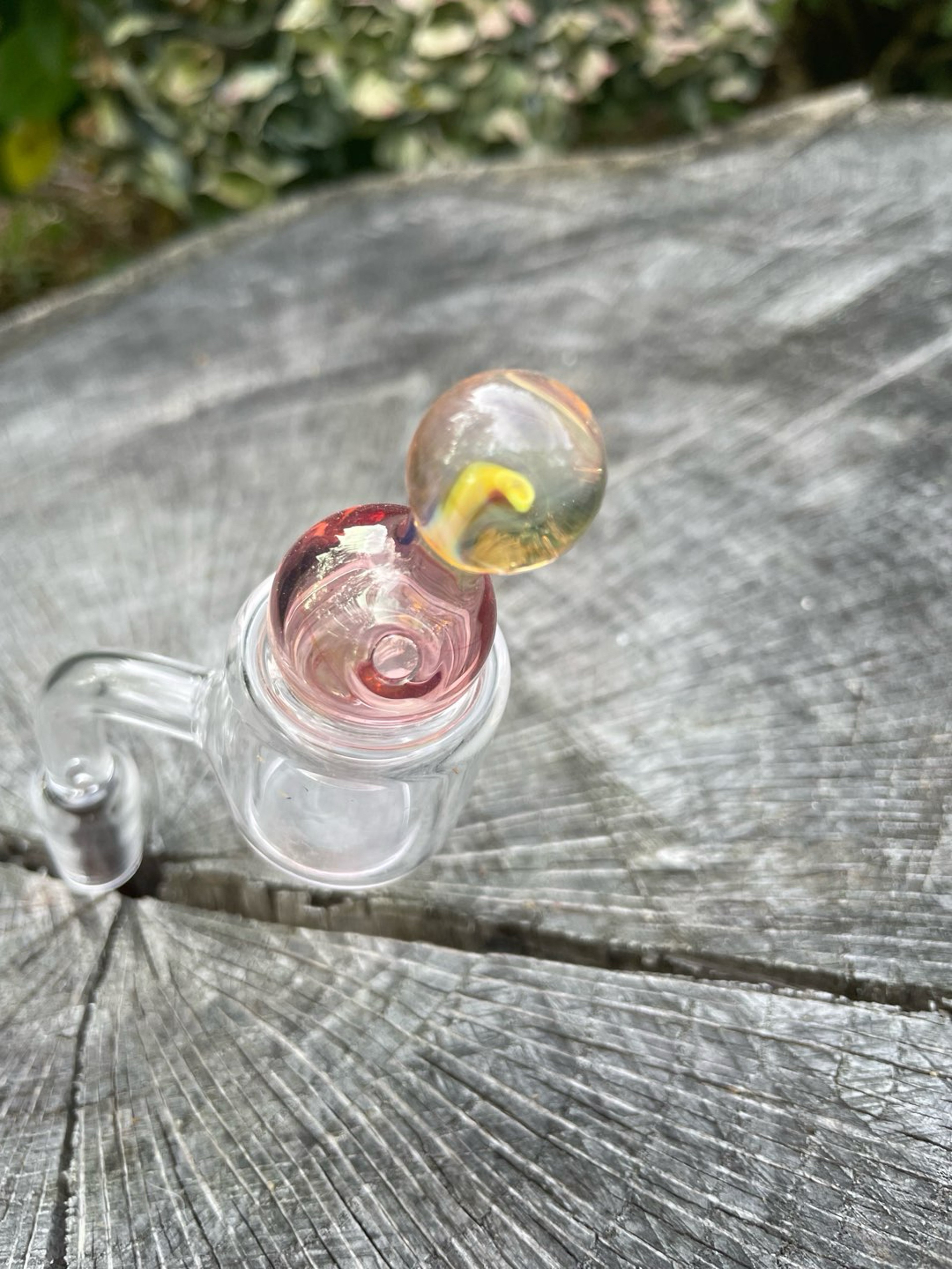 Preview pic of Red and Gold Swirled Bubble Cap