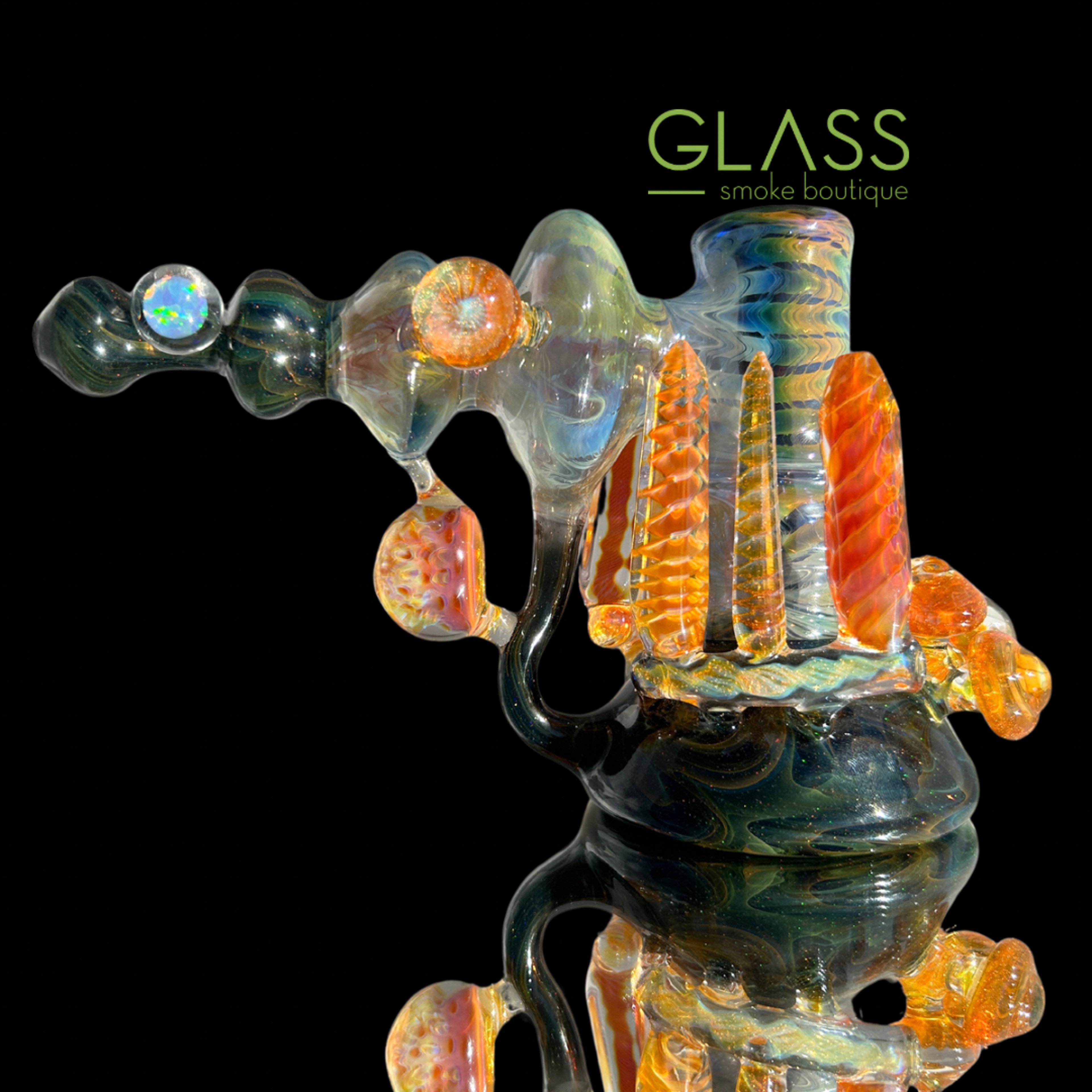 Preview pic of Recycling Hammer Bubbler by Jakers & John B Glass