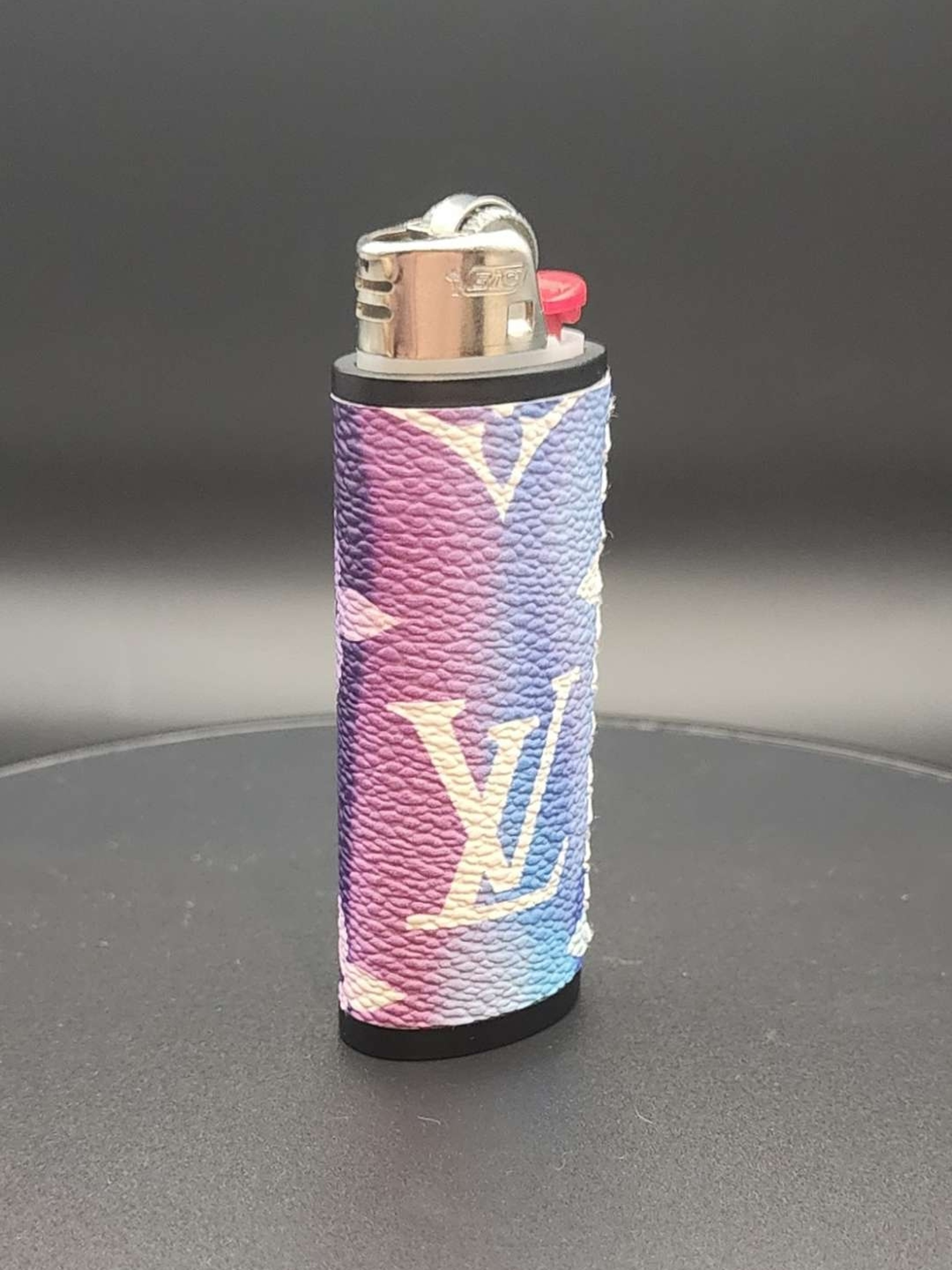 Preview pic of Handstiched Bic Lighter Sleeve With Louis Vuitton Faux Leather