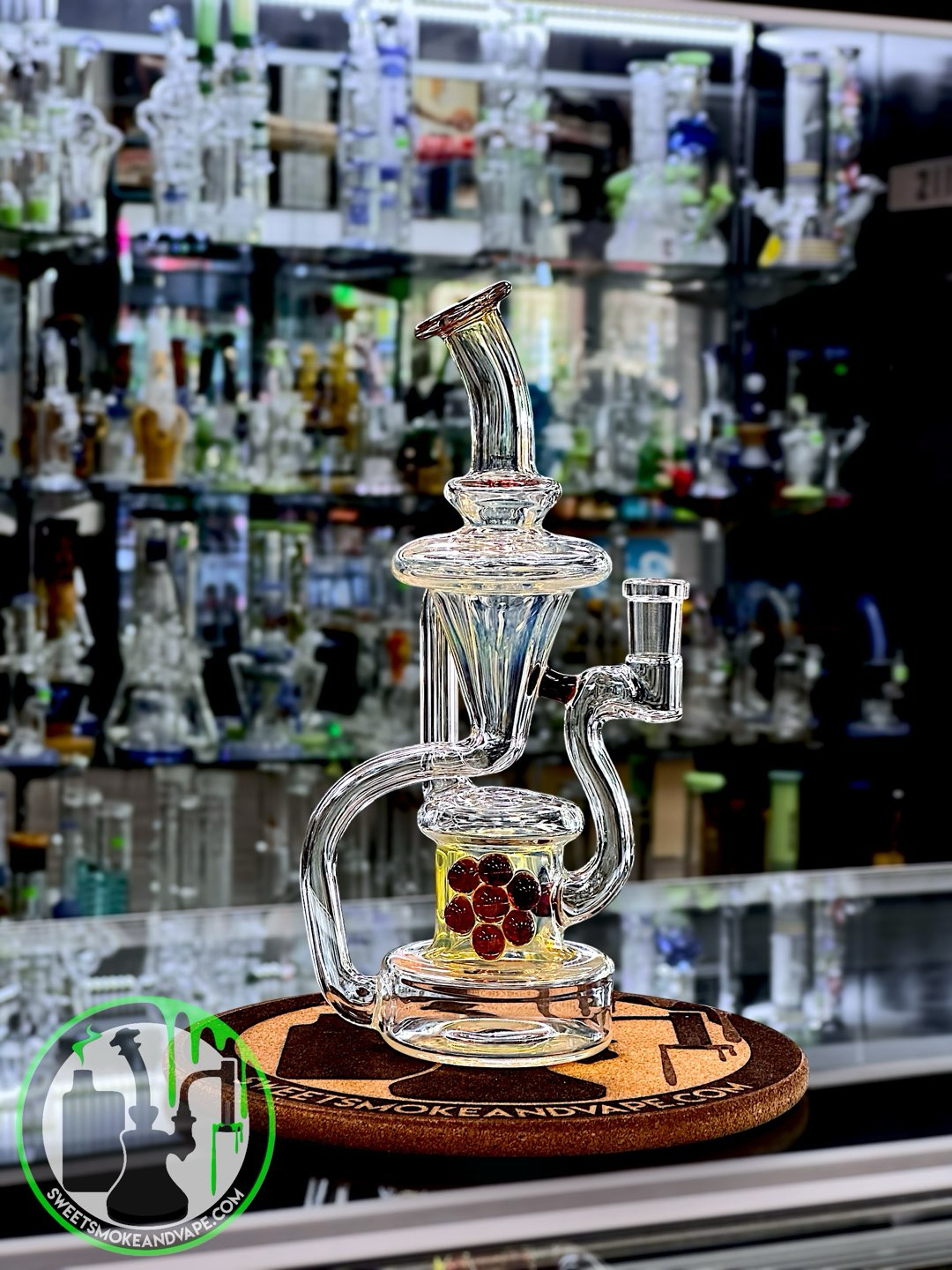 Preview pic of Uzzi Glass - Fumed Floating Recycler Rig #7