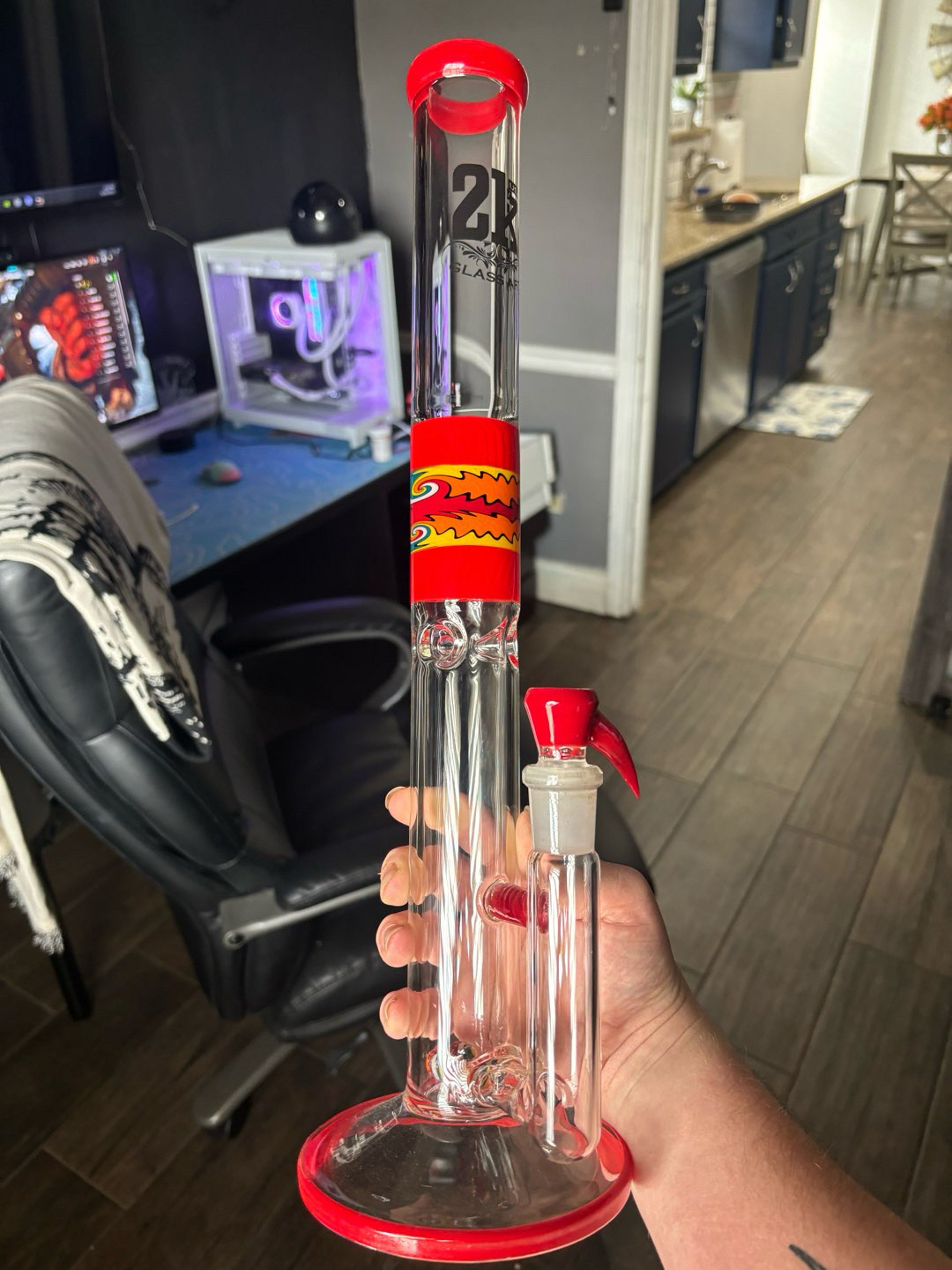 2Kglassart Dual Stem line With Wigwag Mid Section image 0