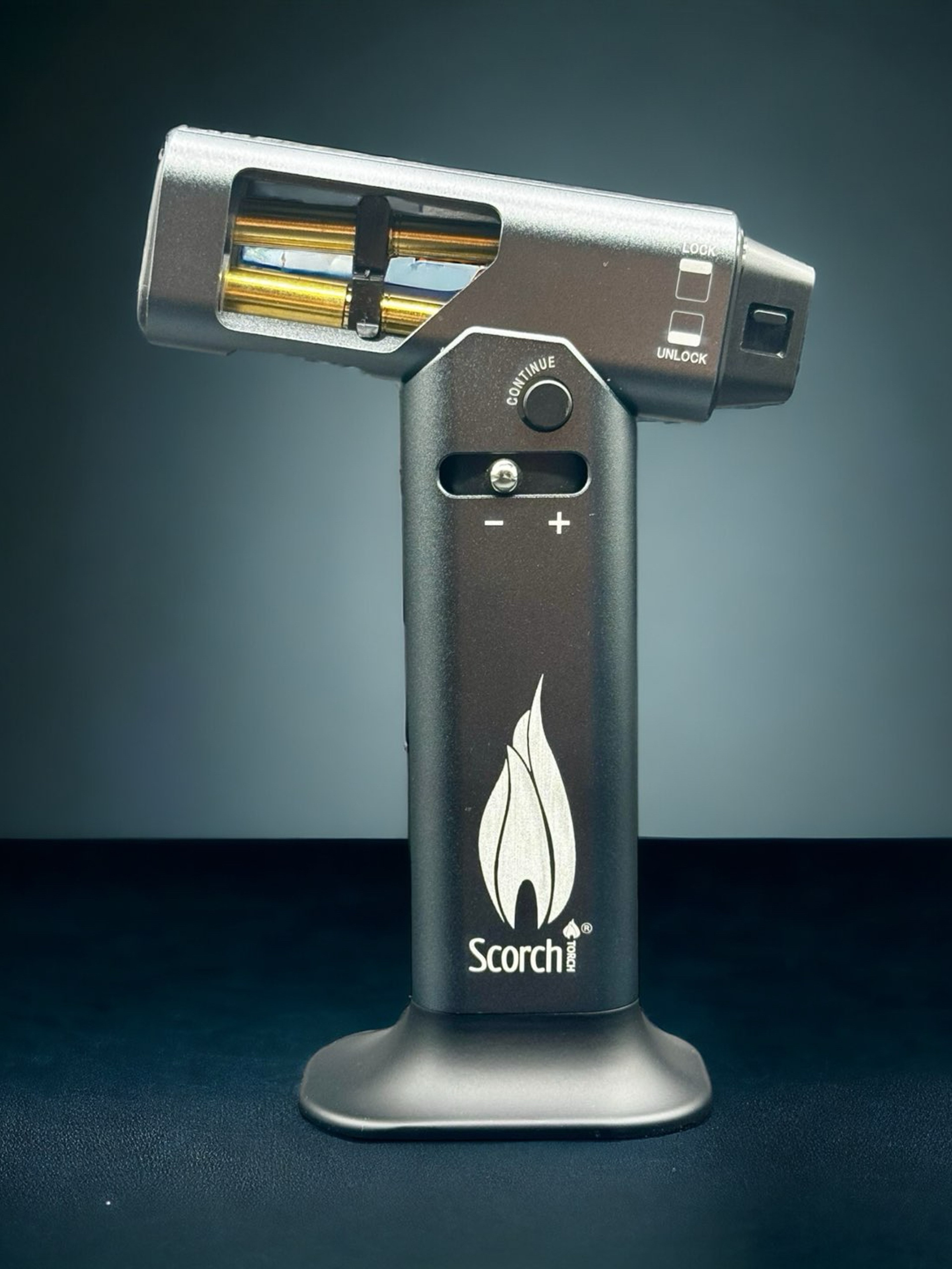 Preview pic of Powerful Scorch Torch Lighter Double Flame Silver
