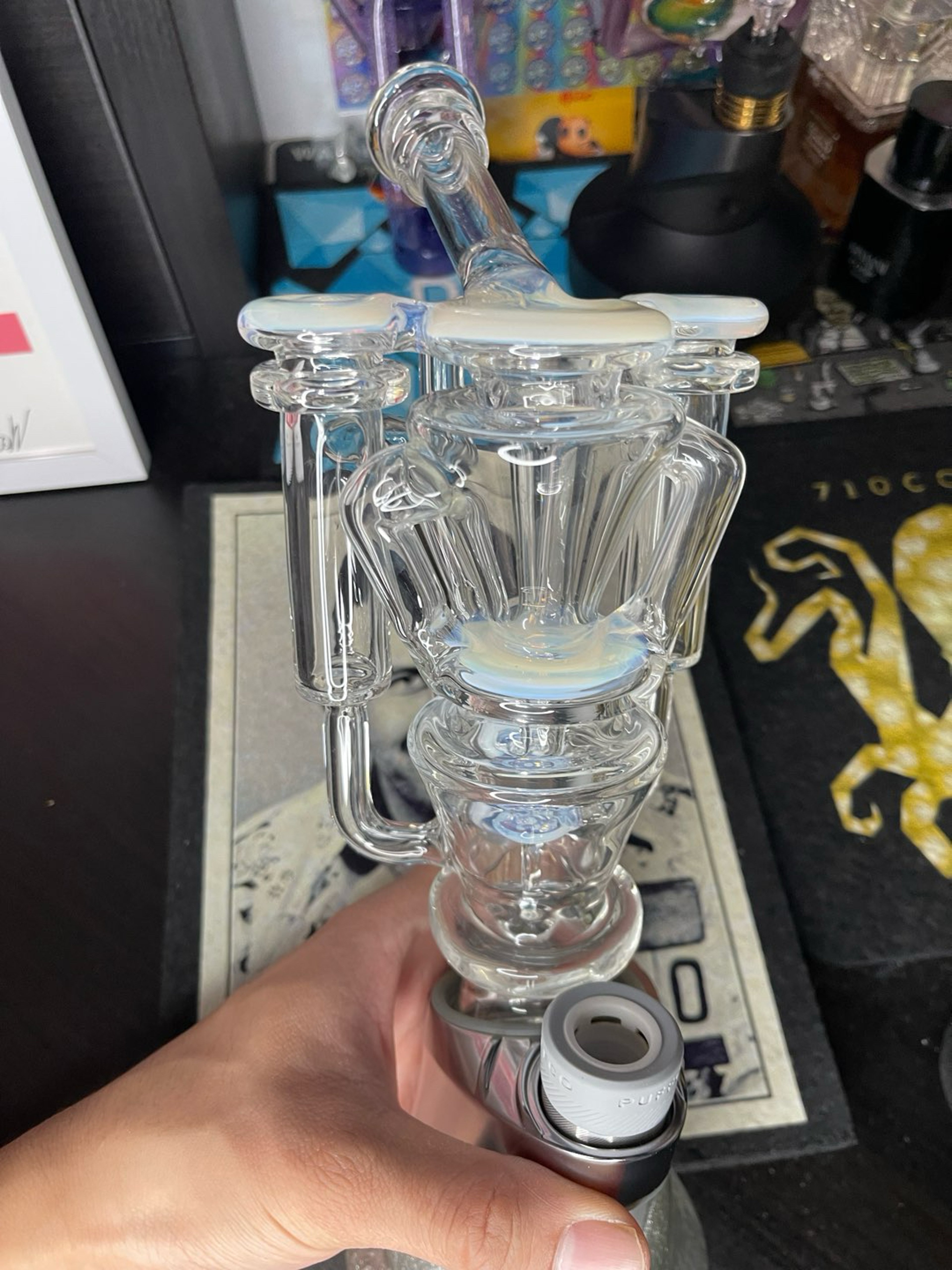 Preview pic of Kyru Glass R3 Core Reactor Ghost/Clear Puffco Glass Atatchment