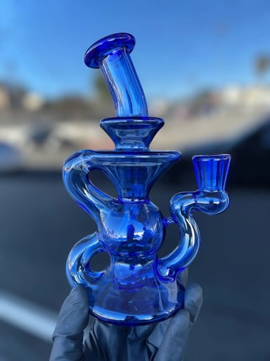 Preview pic of Cobalt Lite Klein Recycler by Desi B Glass