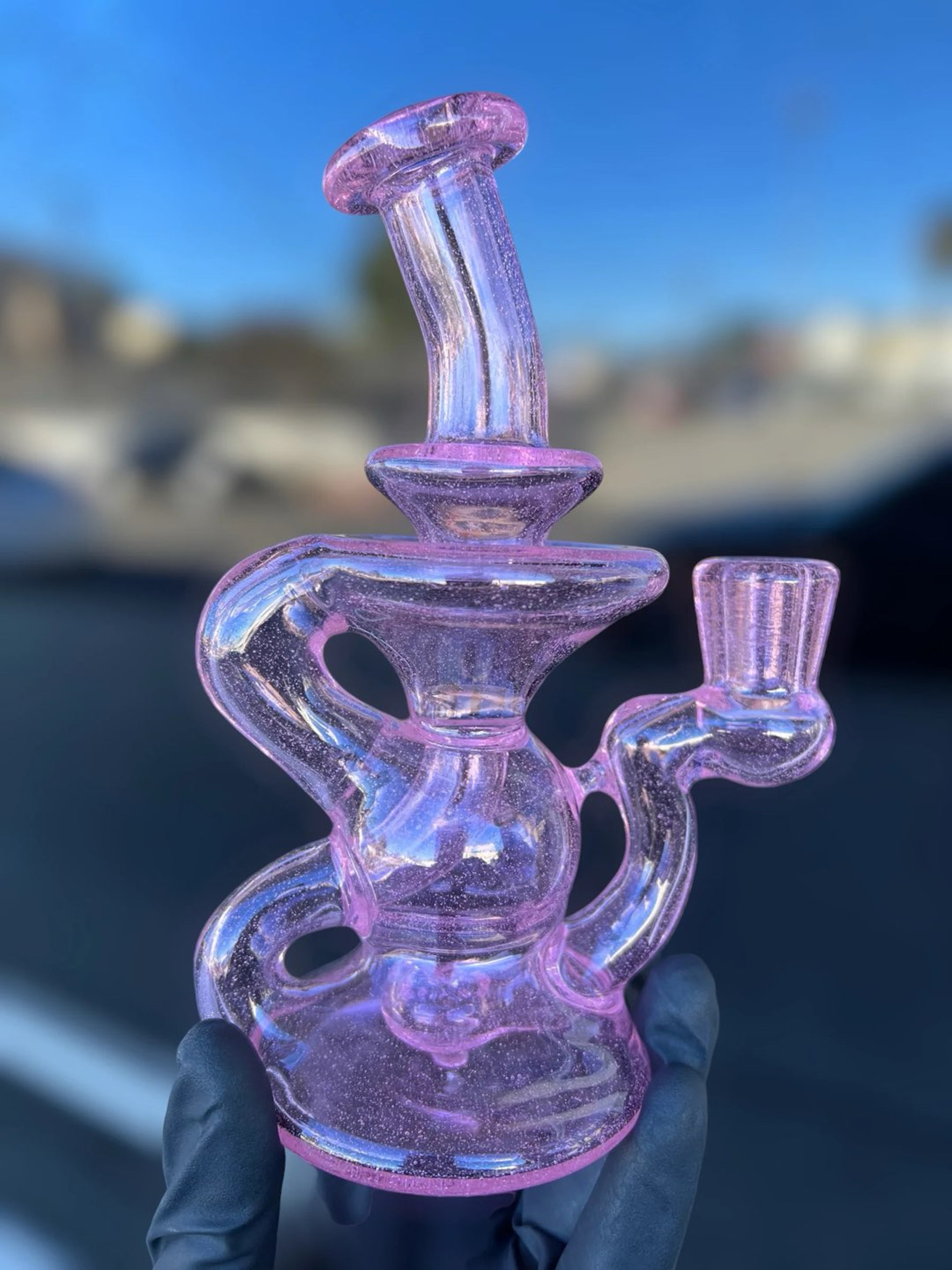 Pink Lollipop Klein Recycler by Desi B Glass image 0