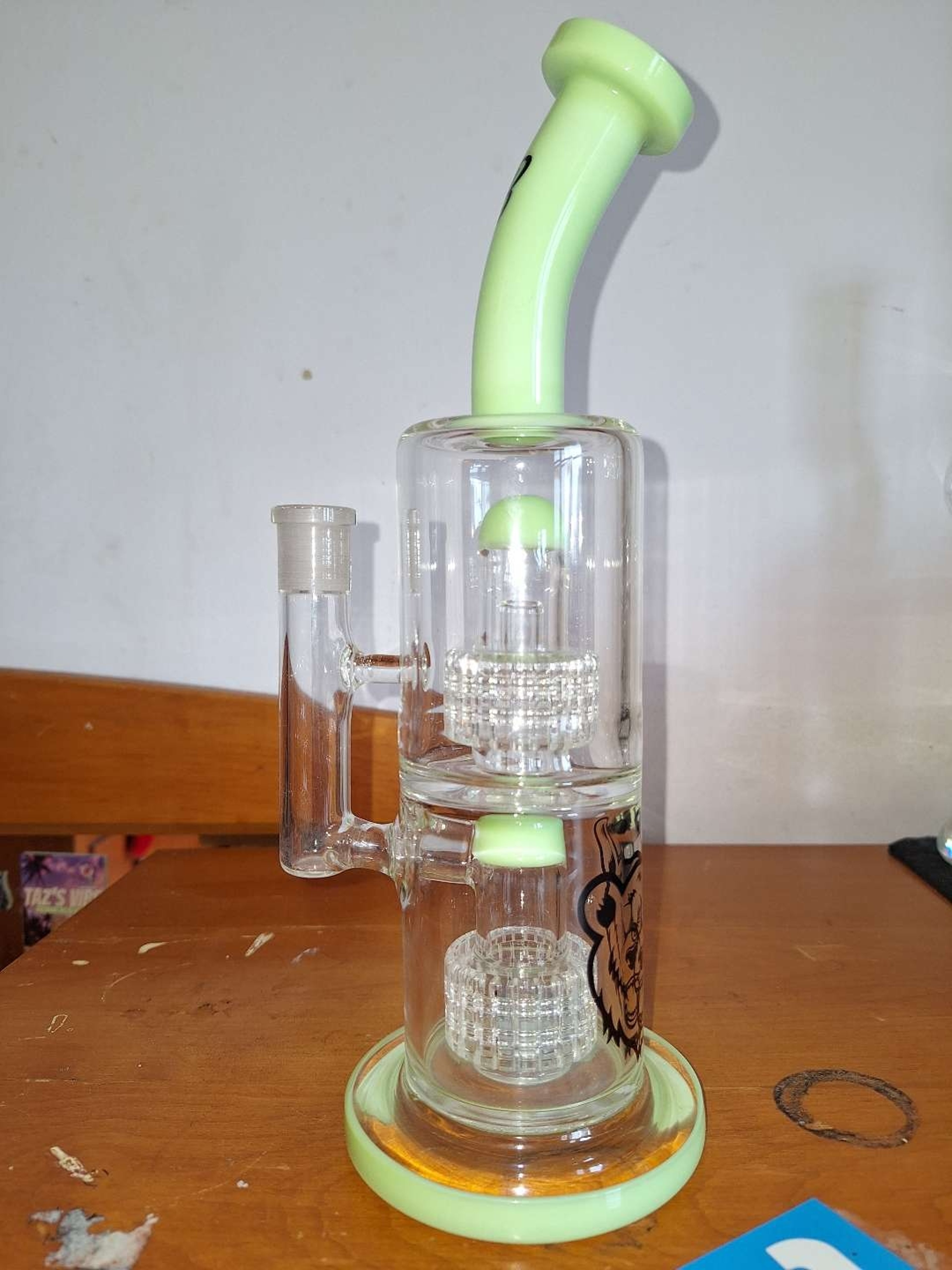 Preview pic of Green Bear Glass - Double Matrix perc