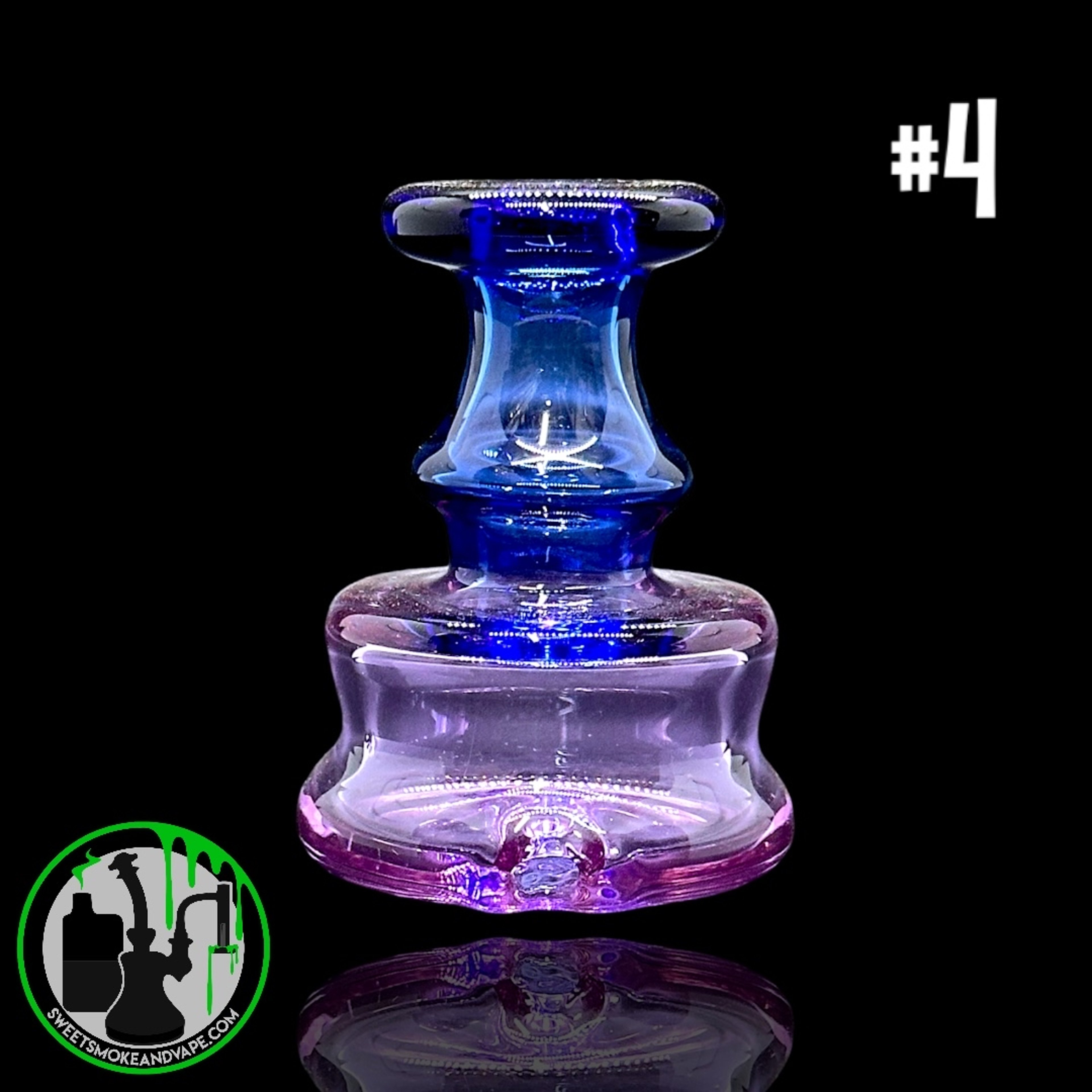 Preview pic of Evol Glass - Puffco Dry Attachment - #4 - Transparent Blue/Purple