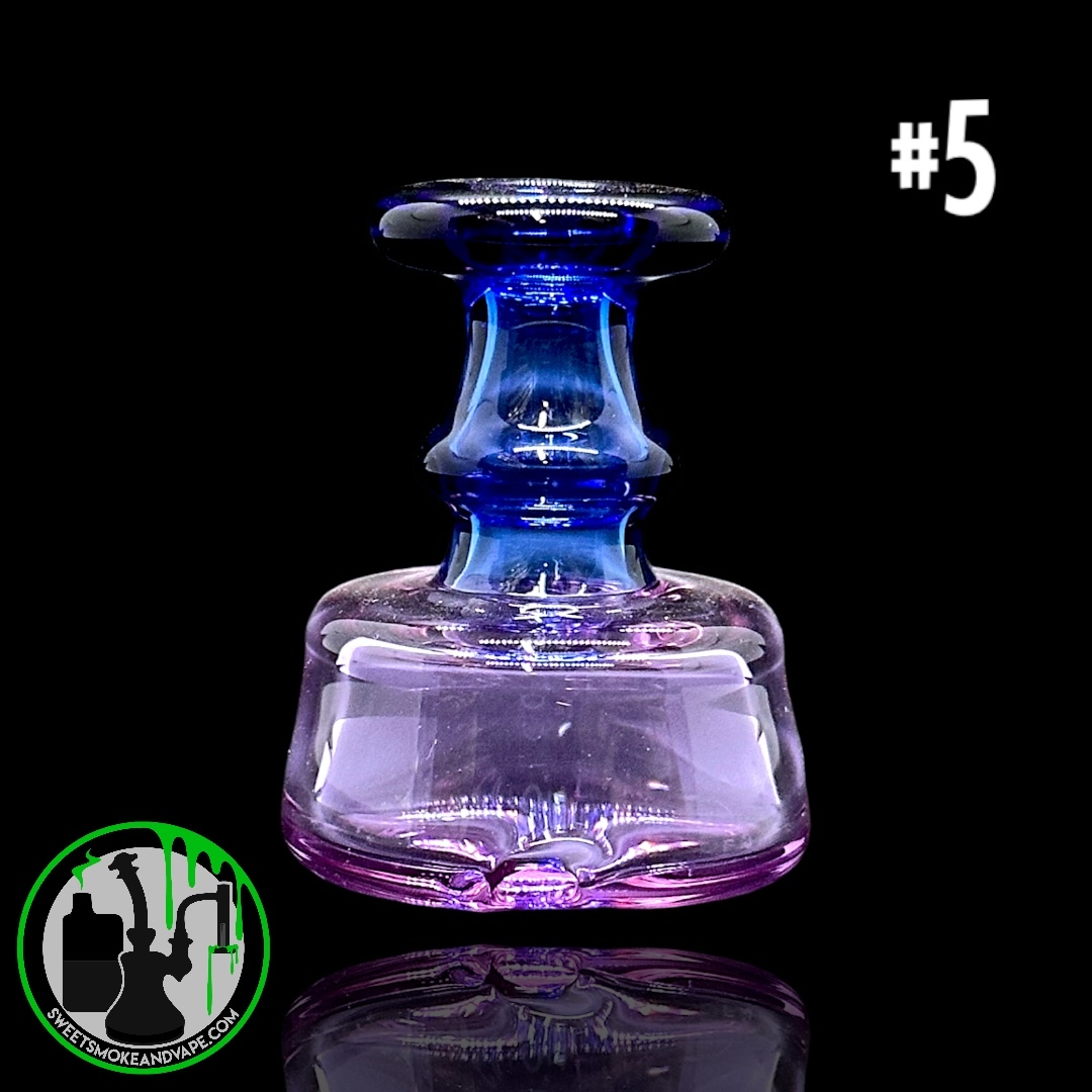 Preview pic of Evol Glass - Puffco Dry Attachment - #5 - Transparent Blue/Purple