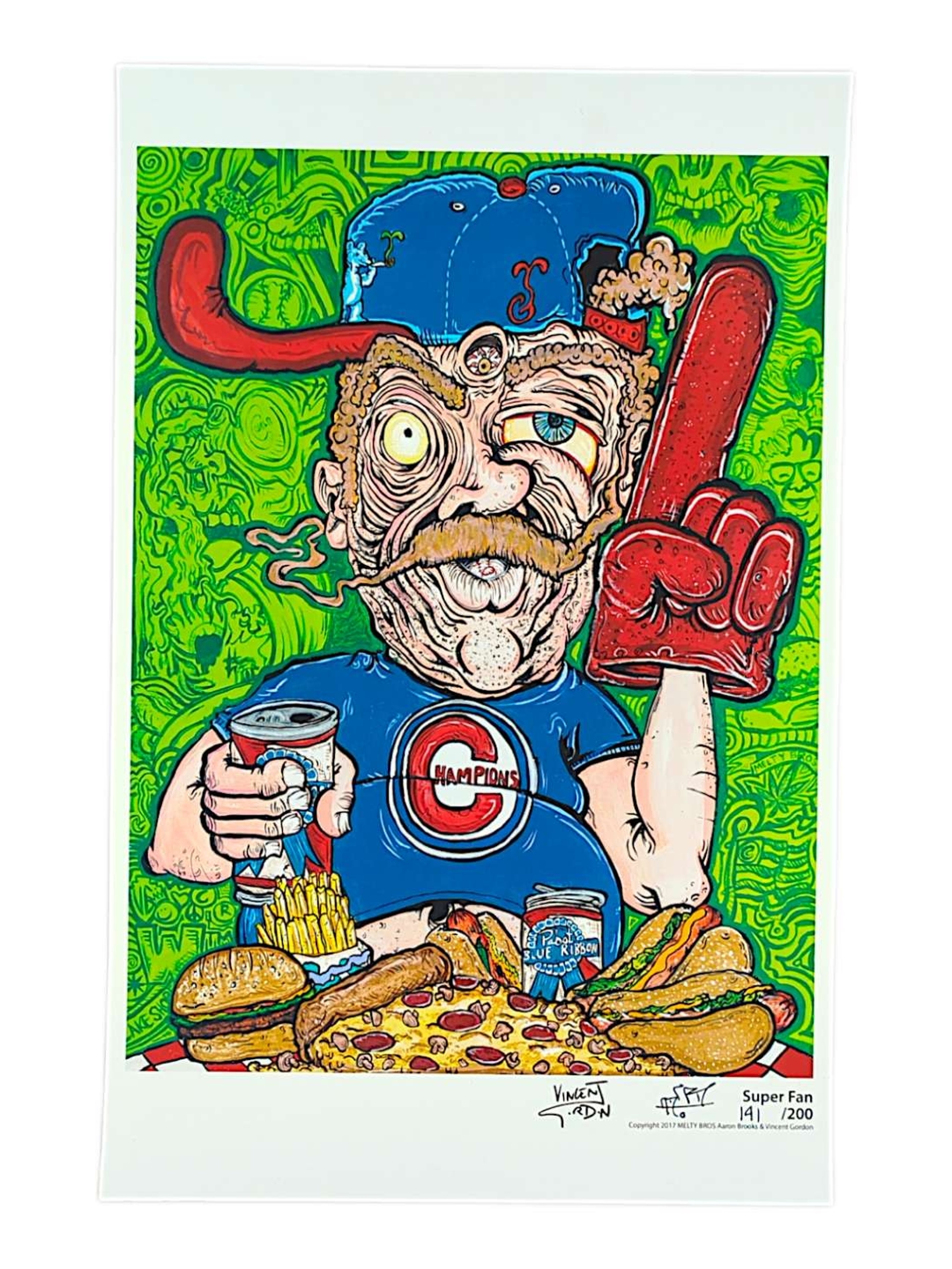 Preview pic of Vincent Gordon x Aaron Brooks (Melty Bros) “Super Fan” Print