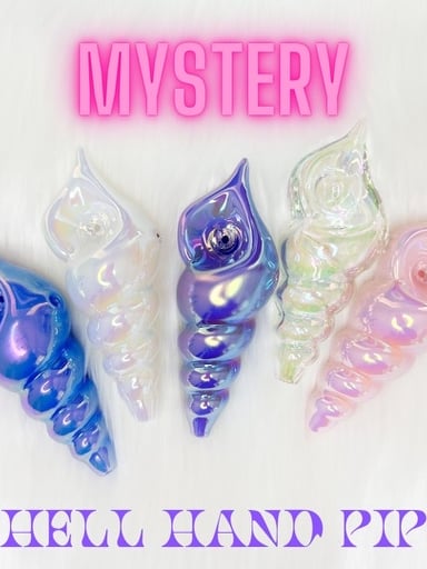 Preview pic of Mystery Iridescent Seashell Hand Pipe