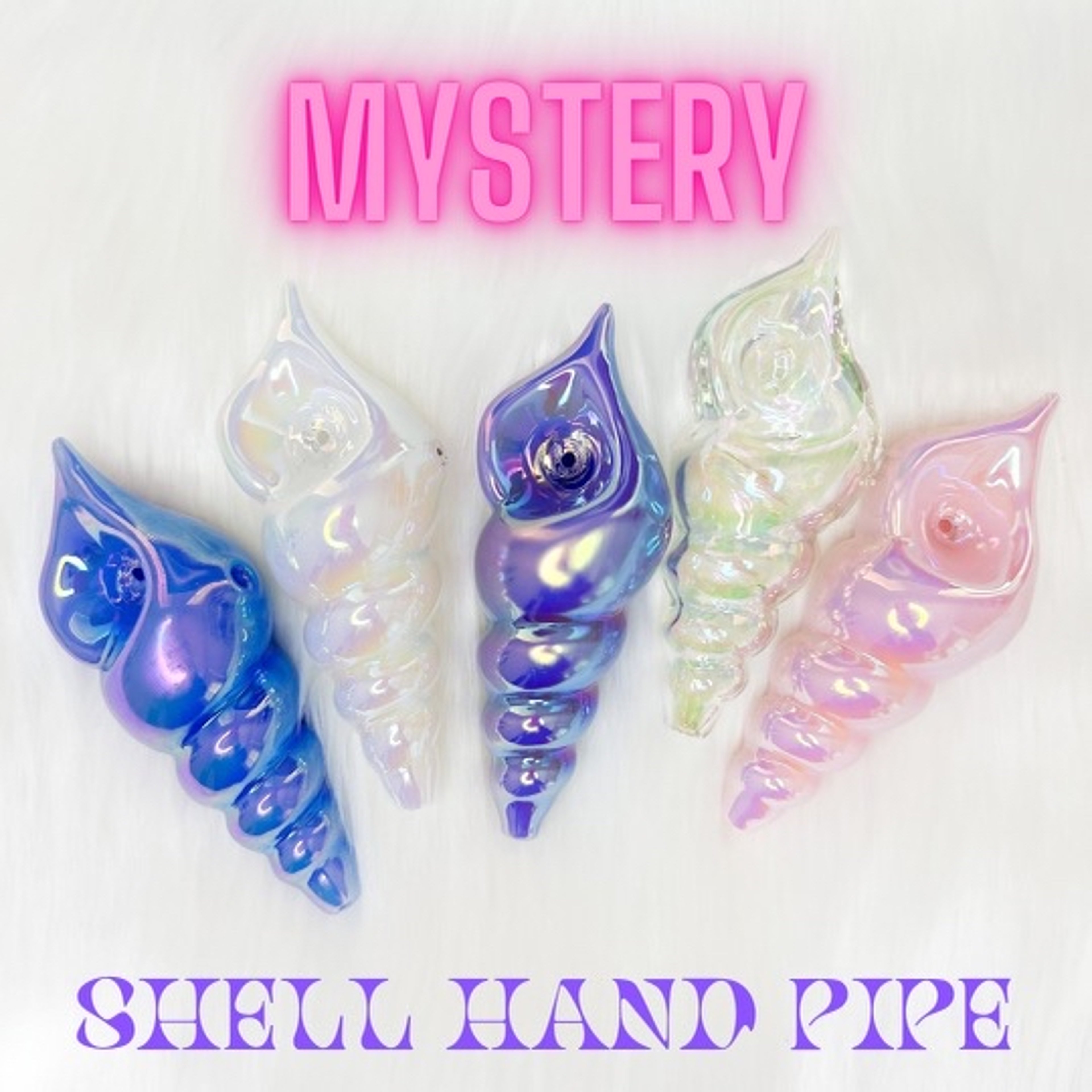 Preview pic of Mystery Iridescent Seashell Hand Pipe