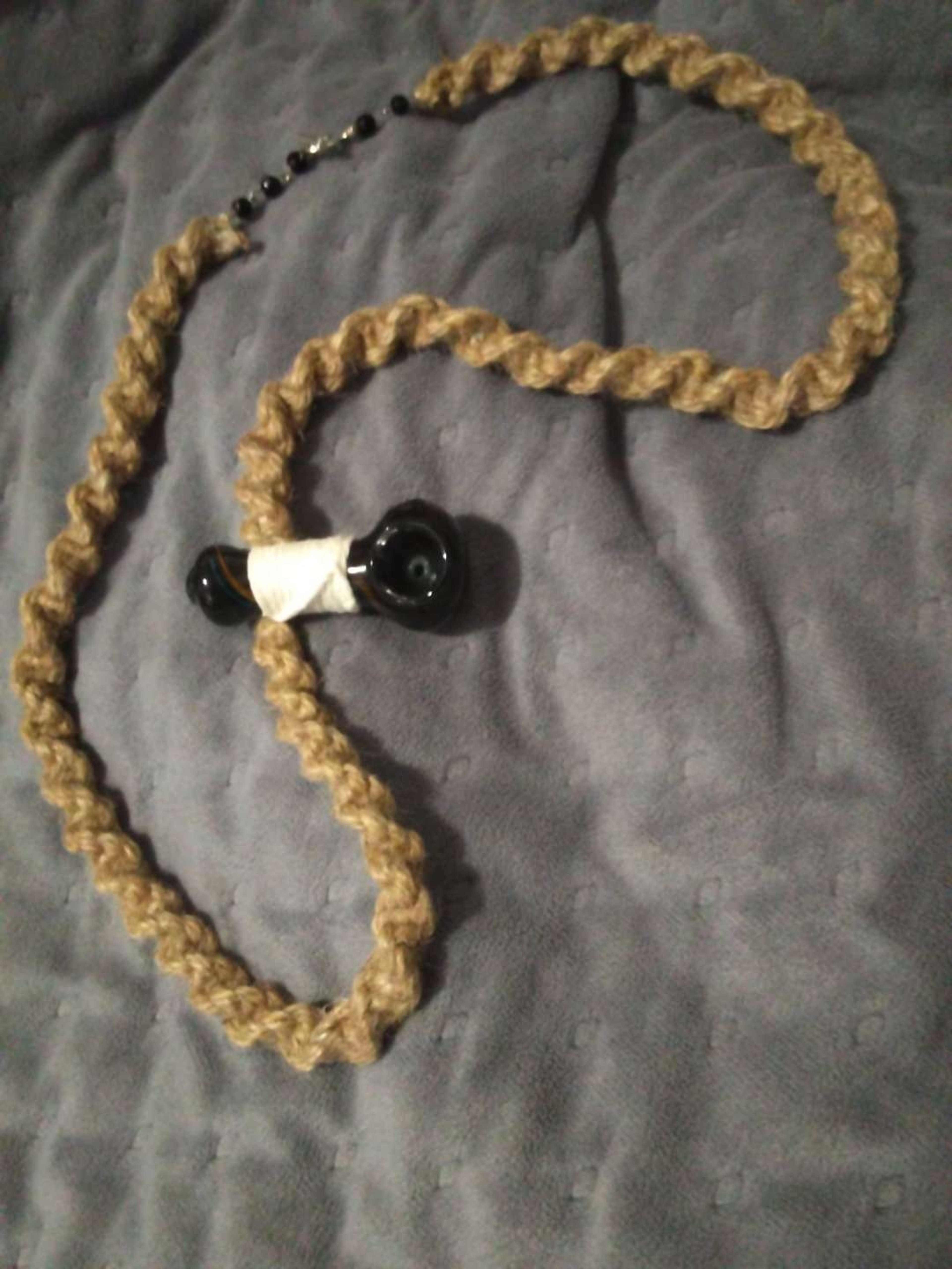 Preview pic of Black with swirl hand pipe necklace