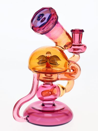 Preview pic of Banjo Glass x Sven Glass Purple Orange Faceted Flower Rig