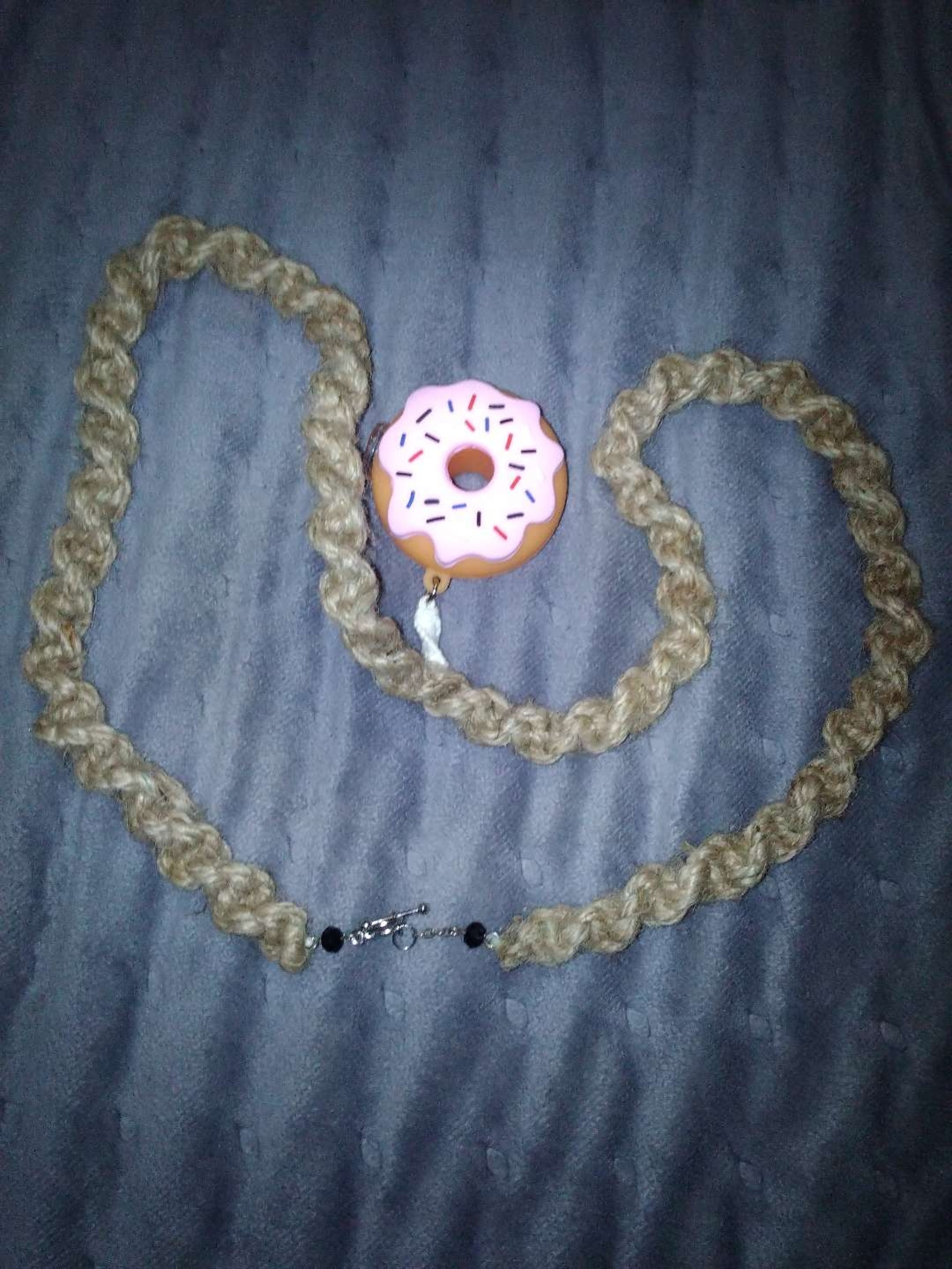 Preview pic of Silicone and glass donut chillum necklace