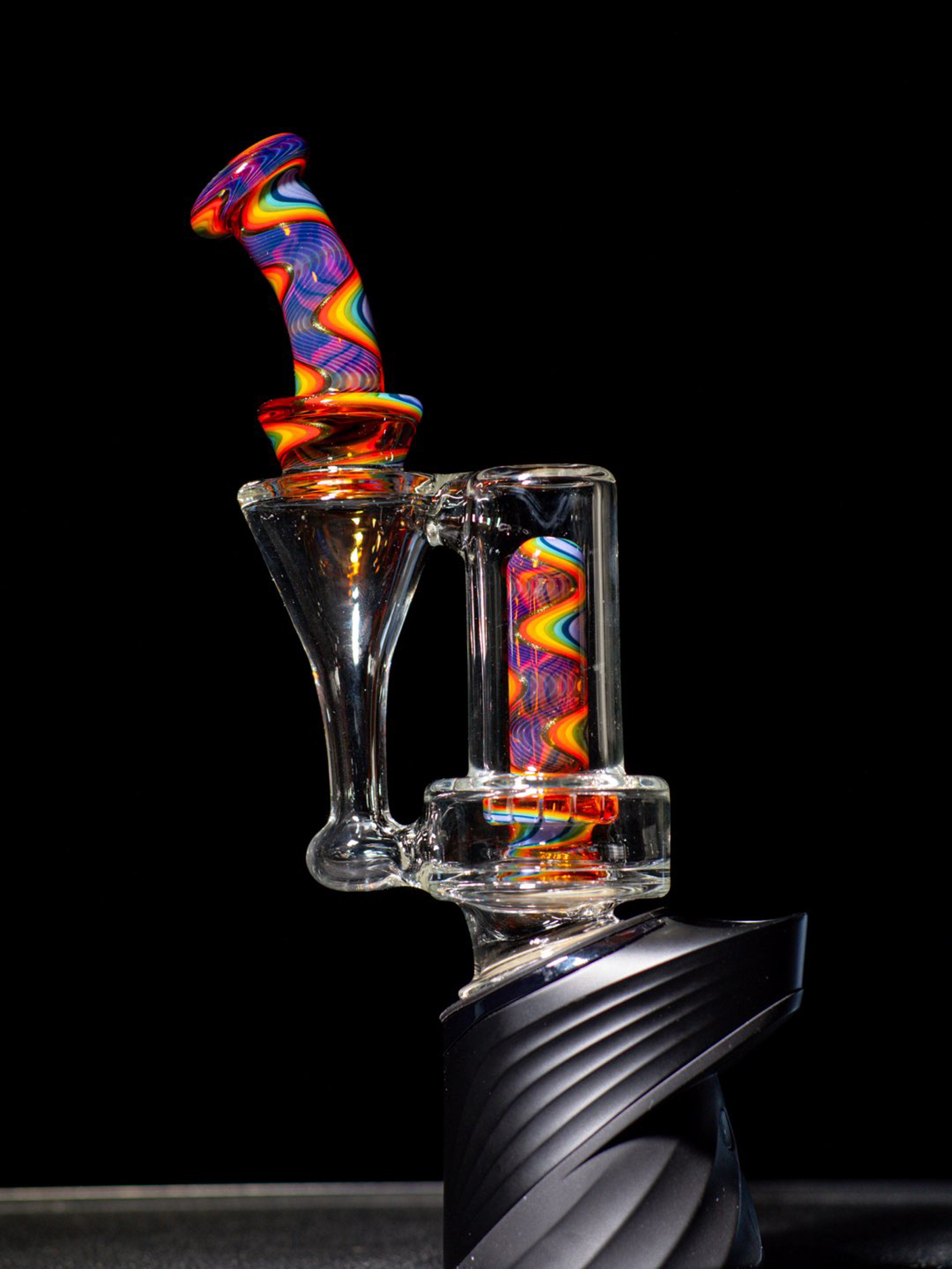 Preview pic of PUFFCO RBR RED DOUBLE AMBER PURPLE RAINBOW WIG WAG